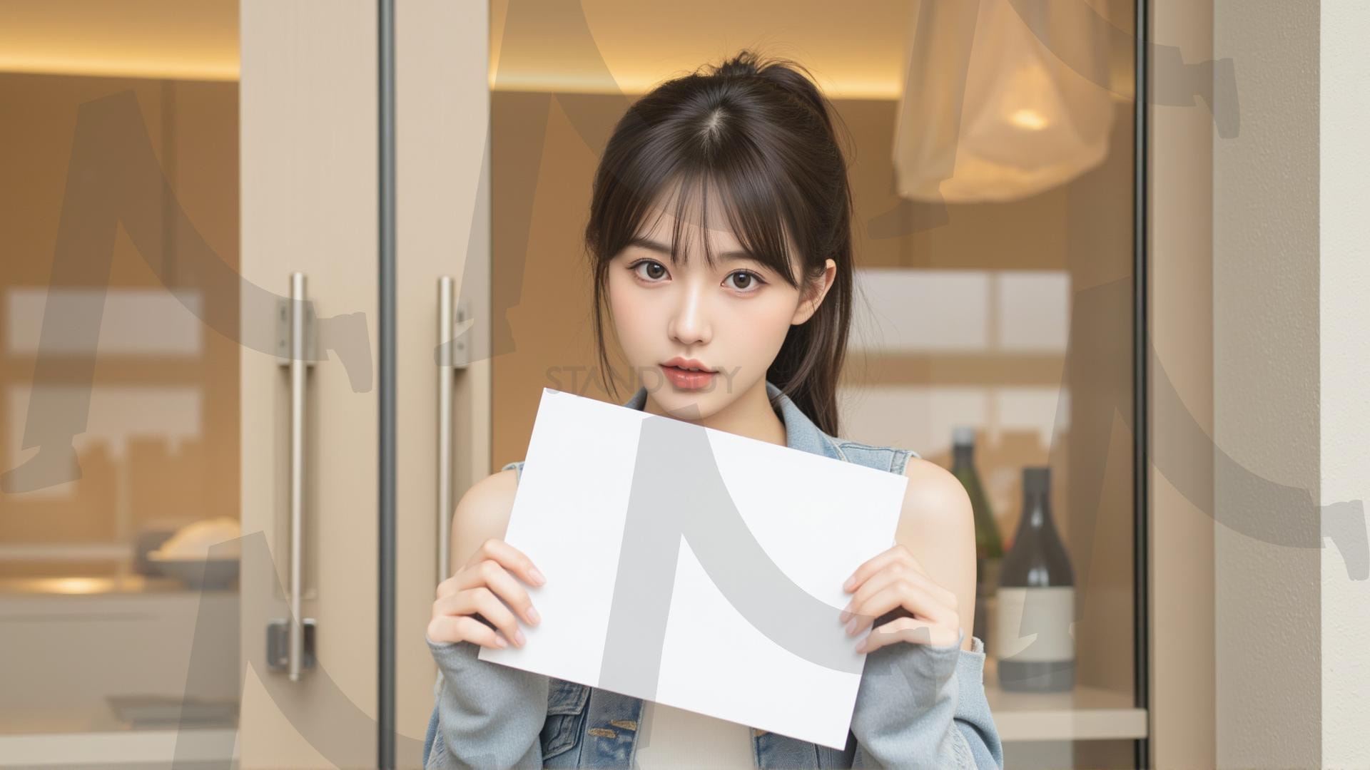 맞춤형 메시지 - 원하는 단어나 문구를 팻말에 넣어 사용 | 맞춤형 메시지, 팻말, 표지판, 안내, 경고, 광고, 정보, 프레젠테이션, ppt, 템플릿, Template, 미녀, 미인, ai | 스탠바이 STANDBUY 디지털 콘텐츠