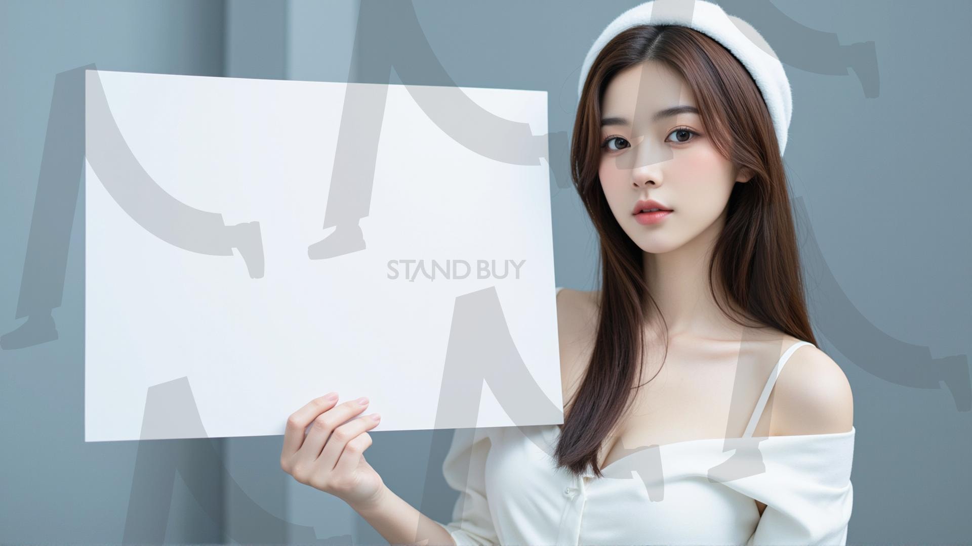 맞춤형 메시지 - 원하는 단어나 문구를 팻말에 넣어 사용 | 맞춤형 메시지, 팻말, 표지판, 안내, 경고, 광고, 정보, 프레젠테이션, ppt, 템플릿, Template, 미녀, 미인, ai | 스탠바이 STANDBUY 디지털 콘텐츠