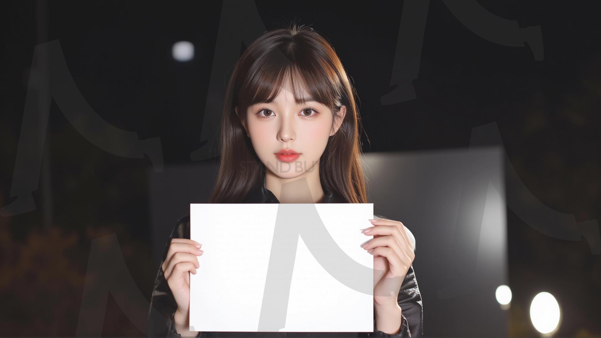 맞춤형 메시지 - 원하는 단어나 문구를 팻말에 넣어 사용 | 맞춤형 메시지, 팻말, 표지판, 안내, 경고, 광고, 정보, 프레젠테이션, ppt, 템플릿, Template, 미녀, 미인, ai | 스탠바이 STANDBUY 디지털 콘텐츠