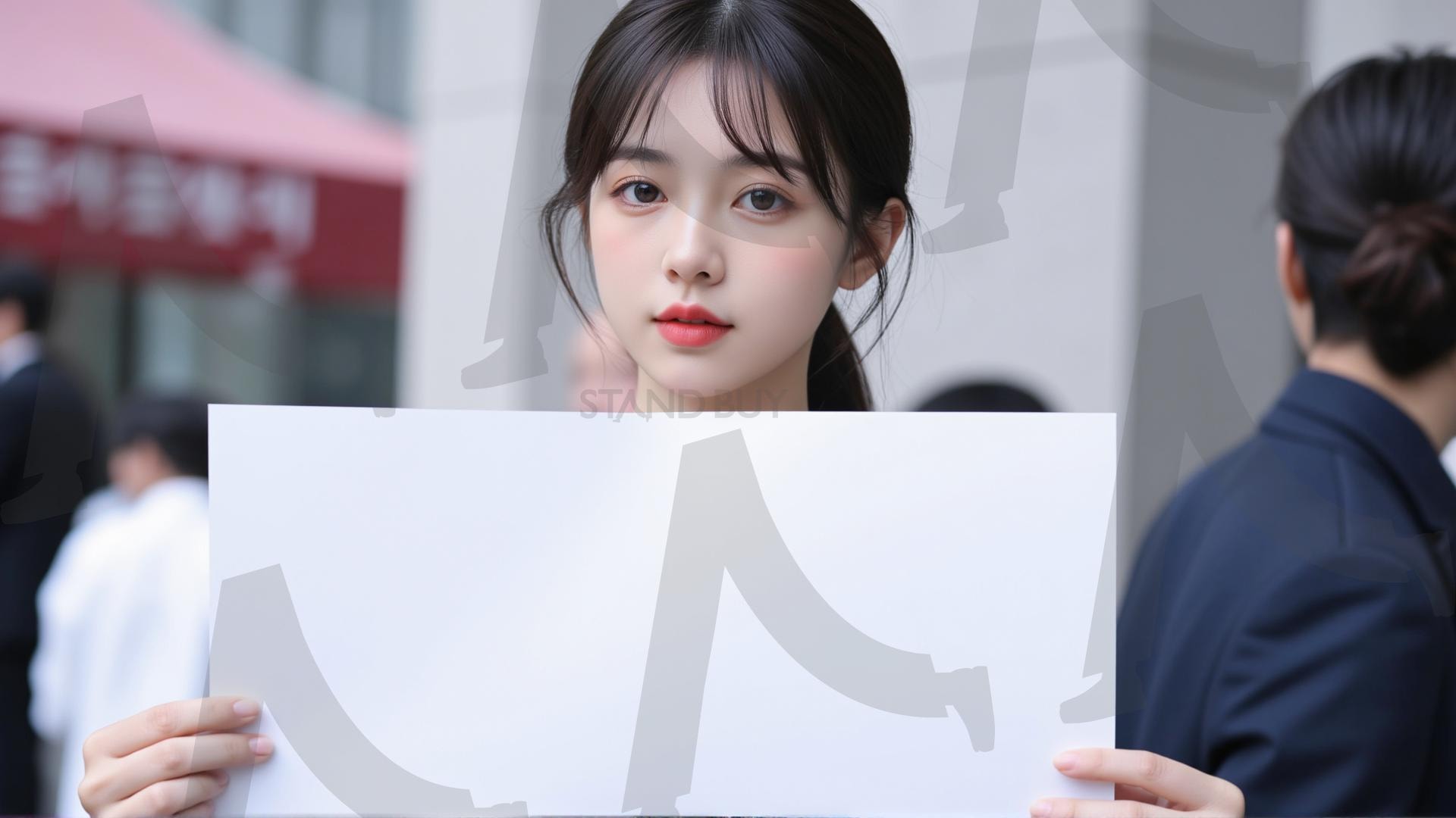 맞춤형 메시지 - 원하는 단어나 문구를 팻말에 넣어 사용 | 맞춤형 메시지, 팻말, 표지판, 안내, 경고, 광고, 정보, 프레젠테이션, ppt, 템플릿, Template, 미녀, 미인, ai | 스탠바이 STANDBUY 디지털 콘텐츠