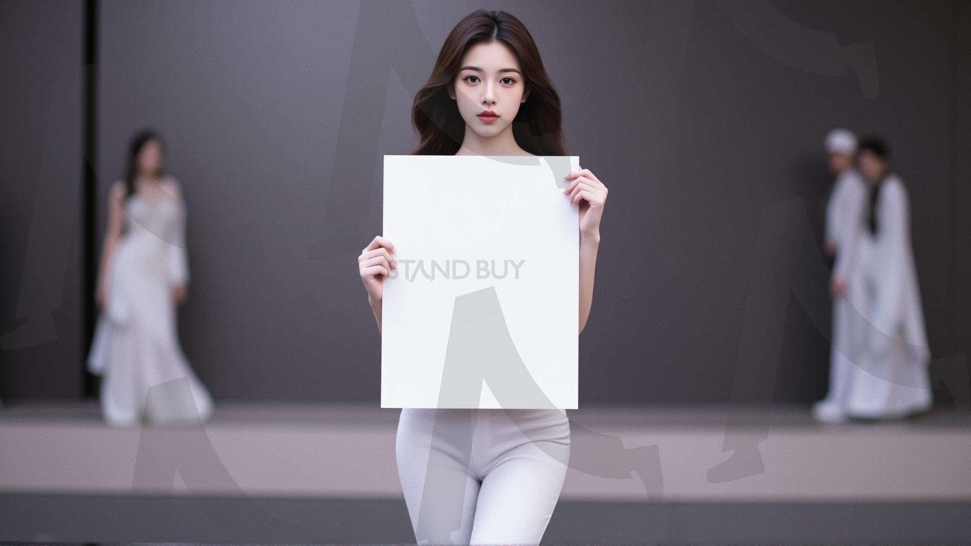 맞춤형 메시지 - 원하는 단어나 문구를 팻말에 넣어 사용 | 맞춤형 메시지, 팻말, 표지판, 안내, 경고, 광고, 정보, 프레젠테이션, ppt, 템플릿, Template, 미녀, 미인, ai | 스탠바이 STANDBUY 디지털 콘텐츠