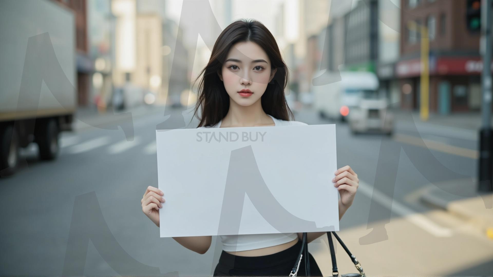 맞춤형 메시지 - 원하는 단어나 문구를 팻말에 넣어 사용 | 맞춤형 메시지, 팻말, 표지판, 안내, 경고, 광고, 정보, 프레젠테이션, ppt, 템플릿, Template, 미녀, 미인, ai | 스탠바이 STANDBUY 디지털 콘텐츠