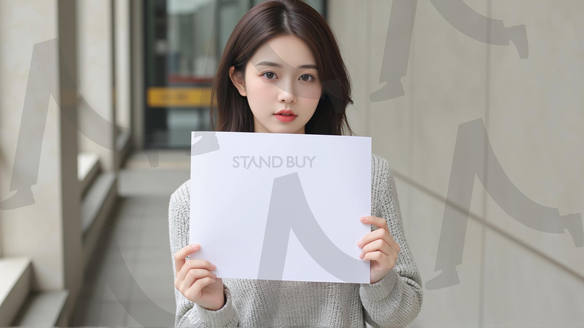 맞춤형 메시지 - 원하는 단어나 문구를 팻말에 넣어 사용 | 맞춤형 메시지, 팻말, 표지판, 안내, 경고, 광고, 정보, 프레젠테이션, ppt, 템플릿, Template, 미녀, 미인, ai | 스탠바이 STANDBUY 디지털 콘텐츠