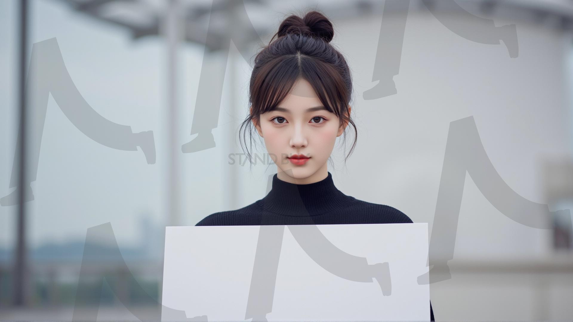 맞춤형 메시지 - 원하는 단어나 문구를 팻말에 넣어 사용 | 맞춤형 메시지, 팻말, 표지판, 안내, 경고, 광고, 정보, 프레젠테이션, ppt, 템플릿, Template, 미녀, 미인, ai | 스탠바이 STANDBUY 디지털 콘텐츠