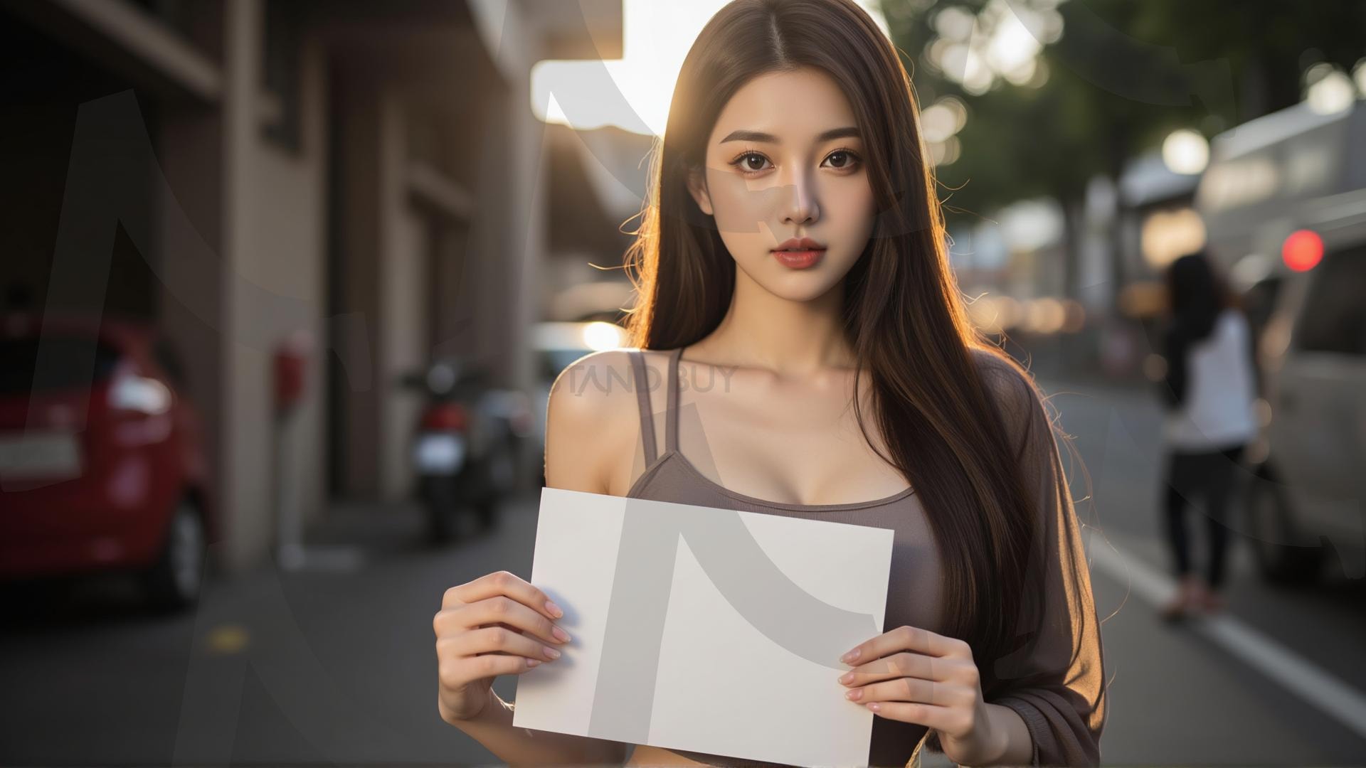 맞춤형 메시지 - 원하는 단어나 문구를 팻말에 넣어 사용 | 맞춤형 메시지, 팻말, 표지판, 안내, 경고, 광고, 정보, 프레젠테이션, ppt, 템플릿, Template, 미녀, 미인, ai | 스탠바이 STANDBUY 디지털 콘텐츠