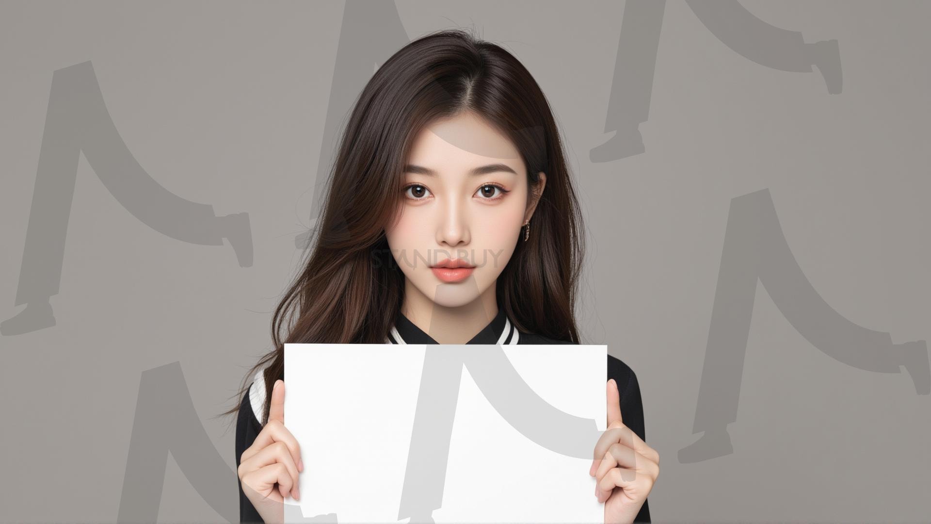 맞춤형 메시지 - 원하는 단어나 문구를 팻말에 넣어 사용 | 맞춤형 메시지, 팻말, 표지판, 안내, 경고, 광고, 정보, 프레젠테이션, ppt, 템플릿, Template, 미녀, 미인, ai | 스탠바이 STANDBUY 디지털 콘텐츠