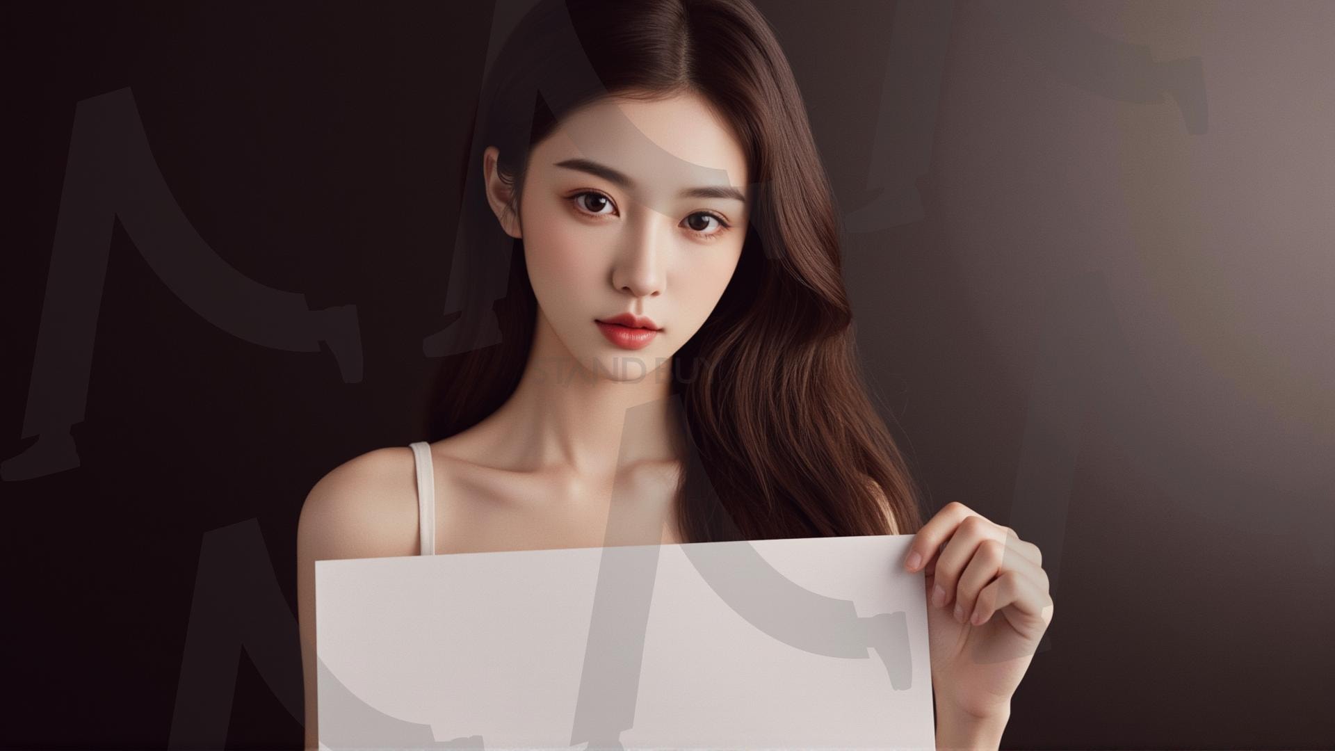 맞춤형 메시지 - 원하는 단어나 문구를 팻말에 넣어 사용 | 맞춤형 메시지, 팻말, 표지판, 안내, 경고, 광고, 정보, 프레젠테이션, ppt, 템플릿, Template, 미녀, 미인, ai | 스탠바이 STANDBUY 디지털 콘텐츠