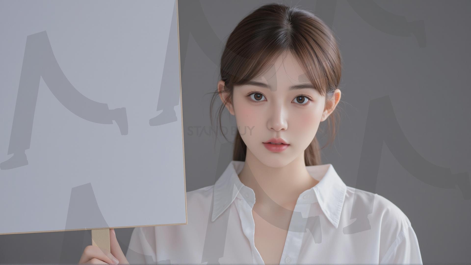 맞춤형 메시지 - 원하는 단어나 문구를 팻말에 넣어 사용 | 맞춤형 메시지, 팻말, 표지판, 안내, 경고, 광고, 정보, 프레젠테이션, ppt, 템플릿, Template, 미녀, 미인, ai | 스탠바이 STANDBUY 디지털 콘텐츠