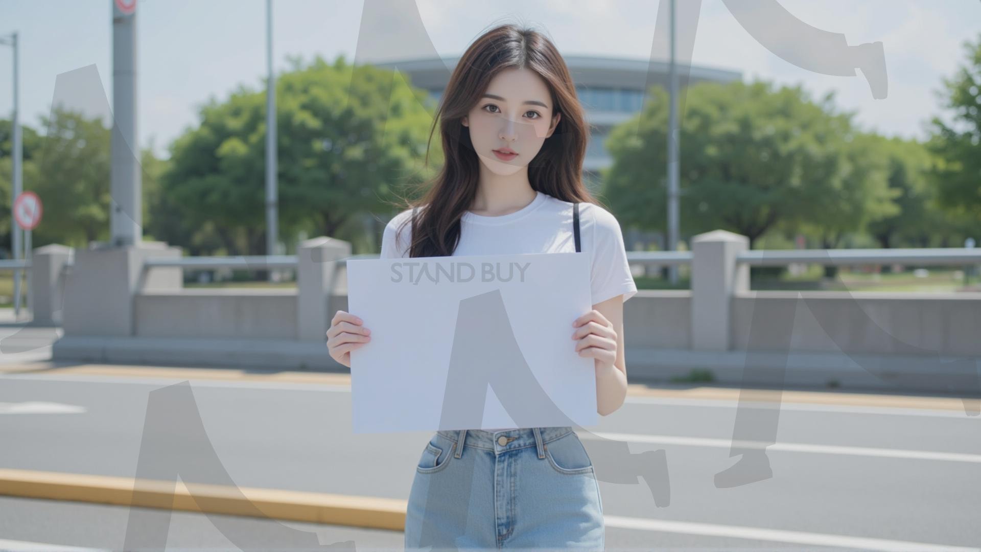 맞춤형 메시지 - 원하는 단어나 문구를 팻말에 넣어 사용 | 맞춤형 메시지, 팻말, 표지판, 안내, 경고, 광고, 정보, 프레젠테이션, ppt, 템플릿, Template, 미녀, 미인, ai | 스탠바이 STANDBUY 디지털 콘텐츠