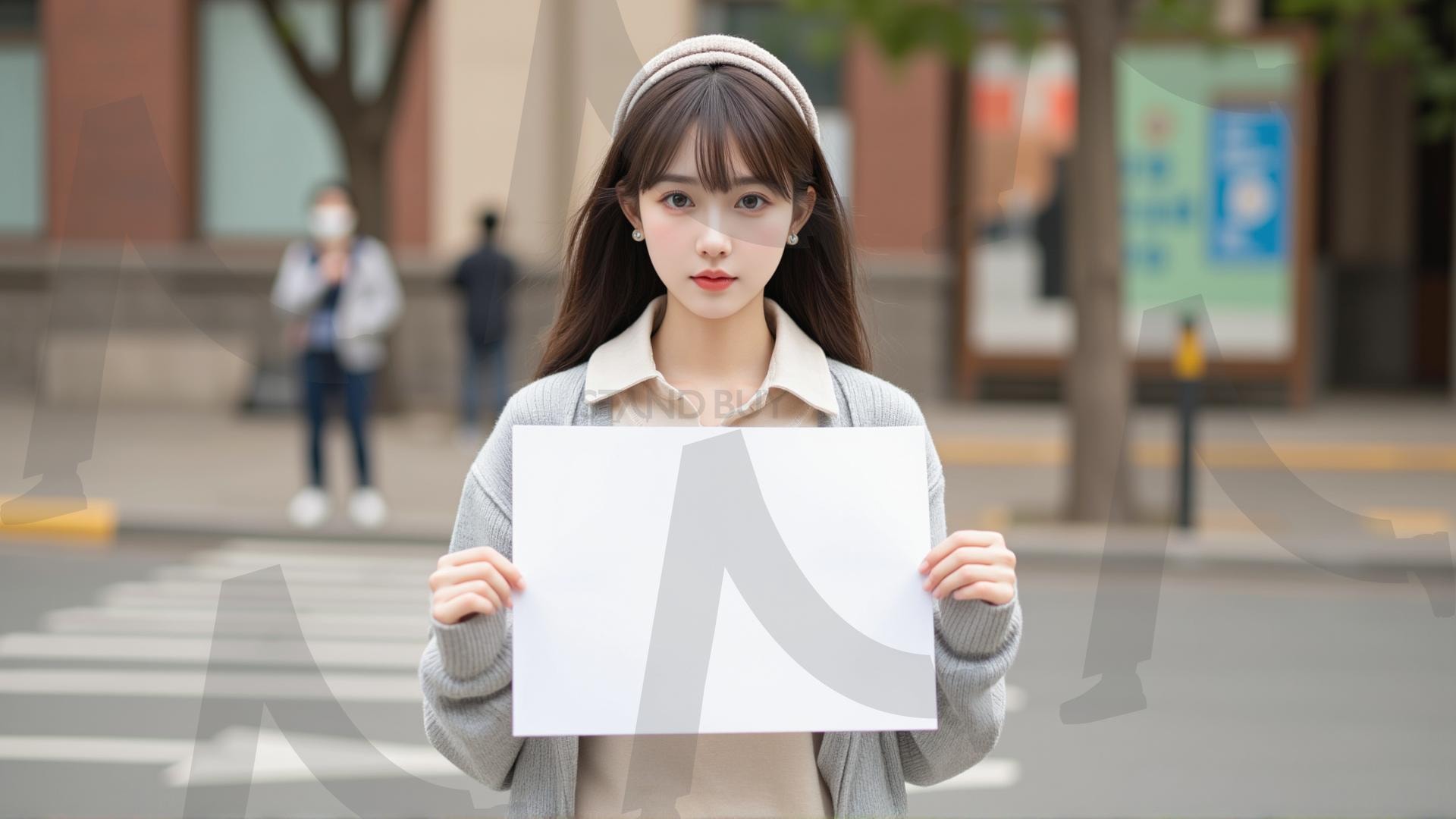 맞춤형 메시지 - 원하는 단어나 문구를 팻말에 넣어 사용 | 맞춤형 메시지, 팻말, 표지판, 안내, 경고, 광고, 정보, 프레젠테이션, ppt, 템플릿, Template, 미녀, 미인, ai | 스탠바이 STANDBUY 디지털 콘텐츠