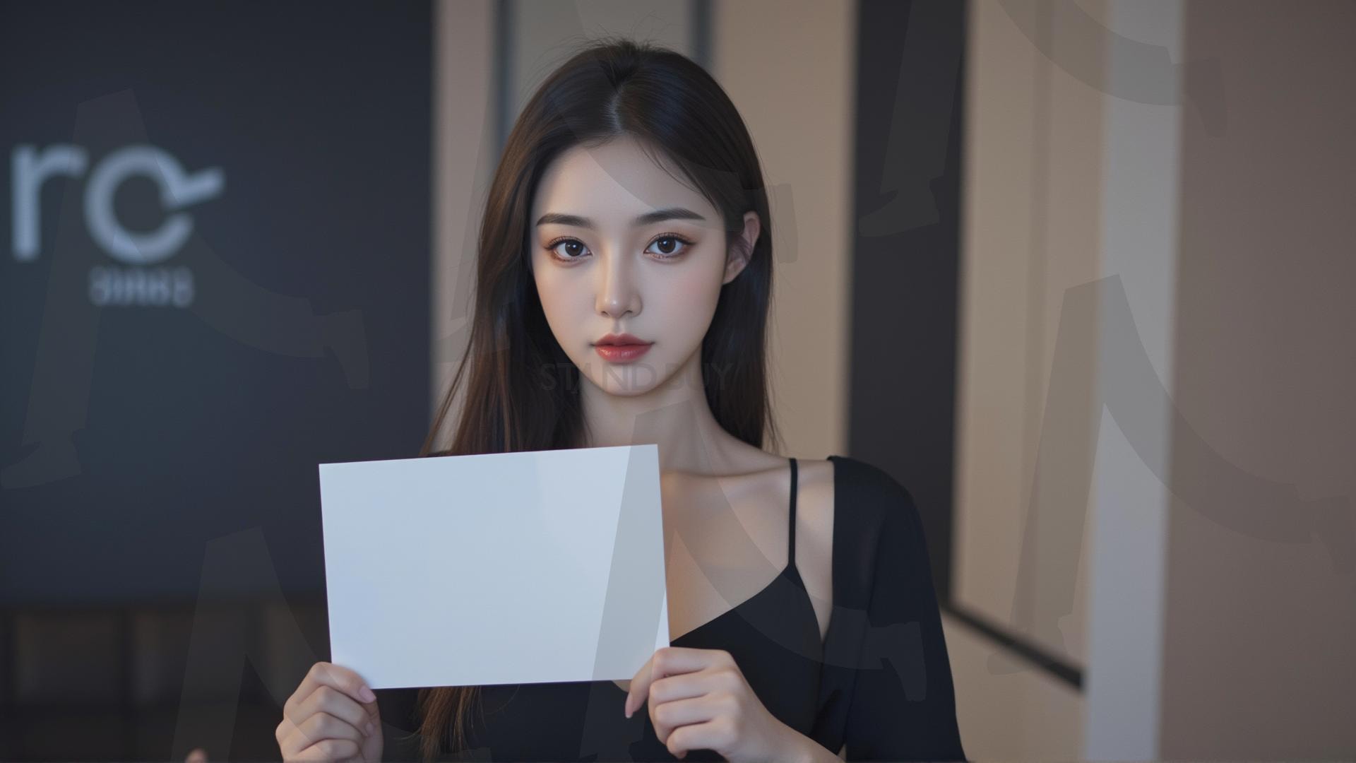 맞춤형 메시지 - 원하는 단어나 문구를 팻말에 넣어 사용 | 맞춤형 메시지, 팻말, 표지판, 안내, 경고, 광고, 정보, 프레젠테이션, ppt, 템플릿, Template, 미녀, 미인, ai | 스탠바이 STANDBUY 디지털 콘텐츠