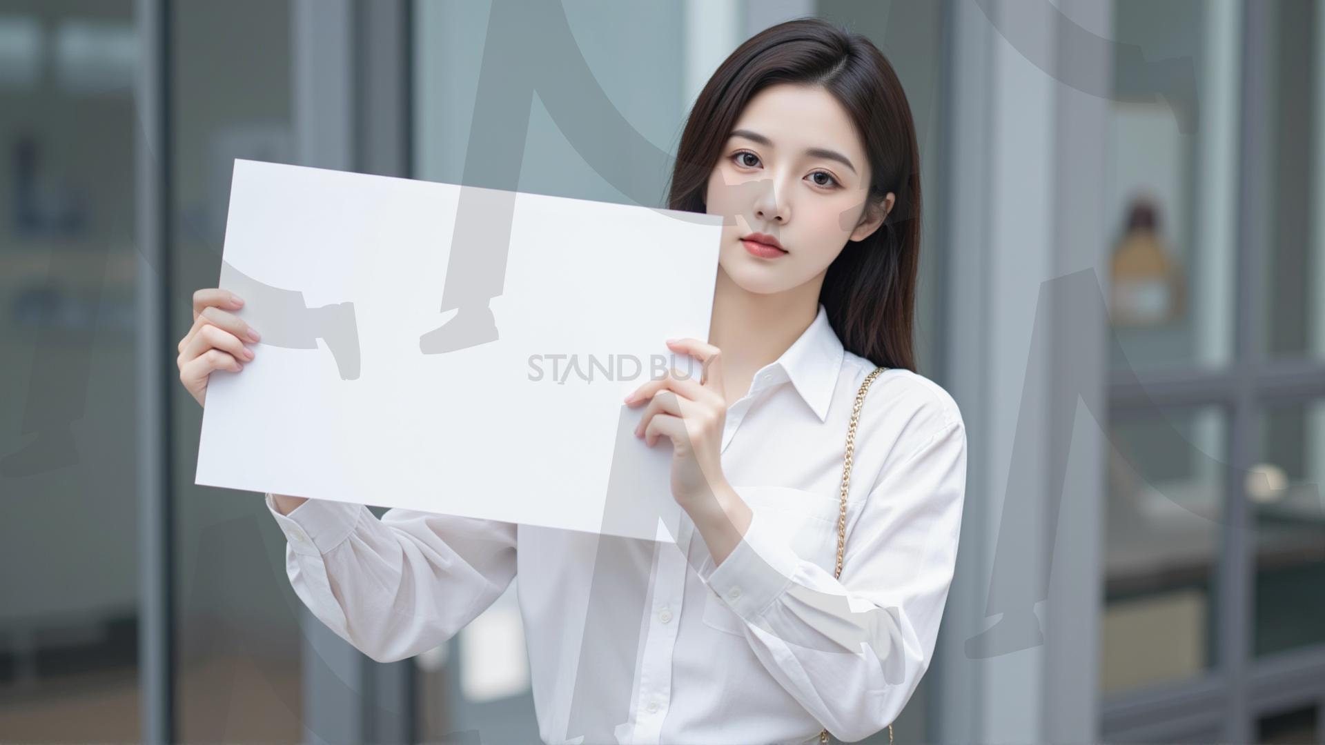 맞춤형 메시지 - 원하는 단어나 문구를 팻말에 넣어 사용 | 맞춤형 메시지, 팻말, 표지판, 안내, 경고, 광고, 정보, 프레젠테이션, ppt, 템플릿, Template, 미녀, 미인, ai | 스탠바이 STANDBUY 디지털 콘텐츠