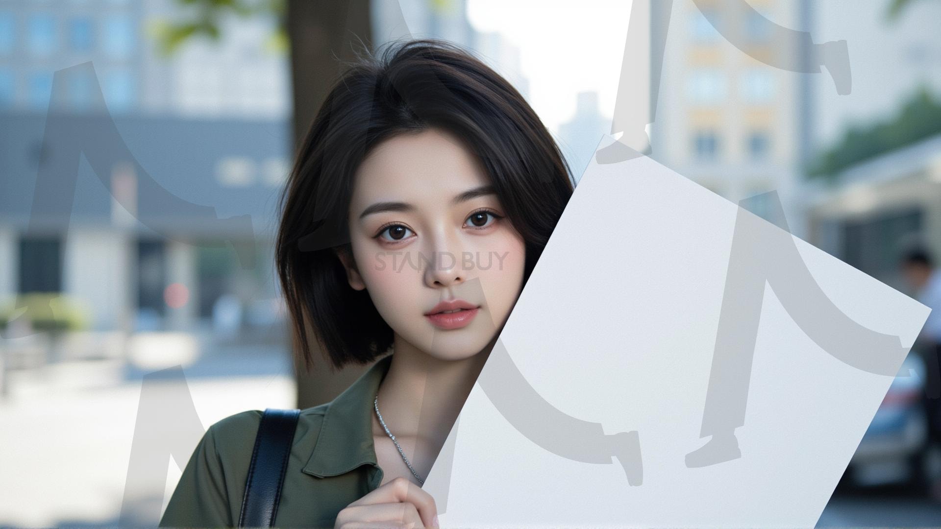 맞춤형 메시지 - 원하는 단어나 문구를 팻말에 넣어 사용 | 맞춤형 메시지, 팻말, 표지판, 안내, 경고, 광고, 정보, 프레젠테이션, ppt, 템플릿, Template, 미녀, 미인, ai | 스탠바이 STANDBUY 디지털 콘텐츠