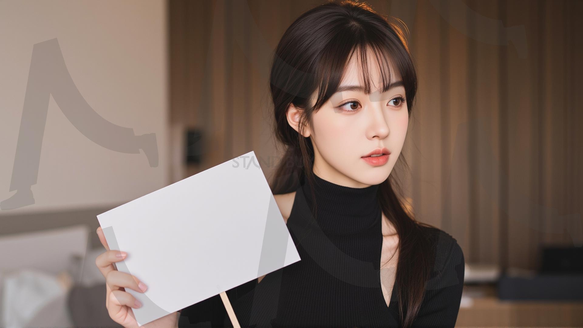 맞춤형 메시지 - 원하는 단어나 문구를 팻말에 넣어 사용 | 맞춤형 메시지, 팻말, 표지판, 안내, 경고, 광고, 정보, 프레젠테이션, ppt, 템플릿, Template, 미녀, 미인, ai | 스탠바이 STANDBUY 디지털 콘텐츠