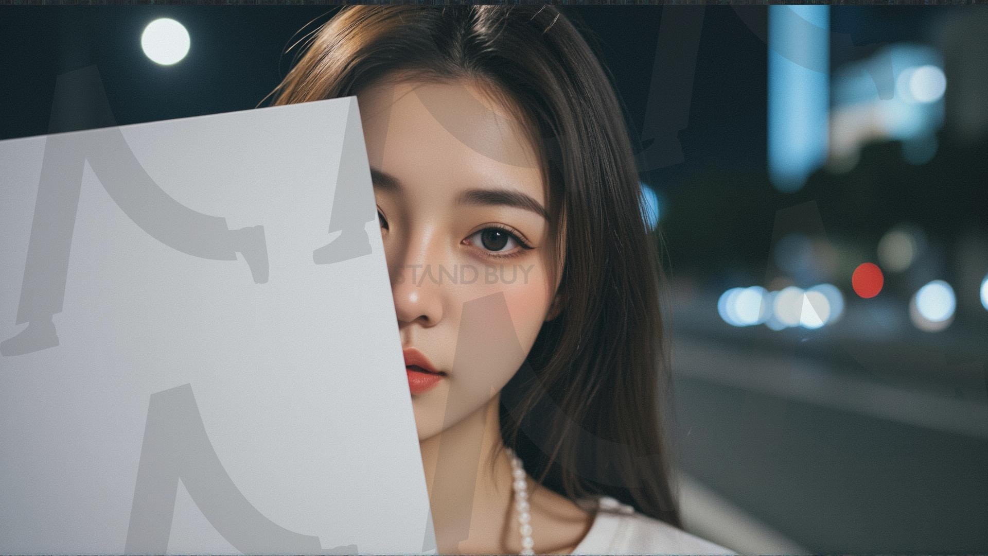 맞춤형 메시지 - 원하는 단어나 문구를 팻말에 넣어 사용 | 맞춤형 메시지, 팻말, 표지판, 안내, 경고, 광고, 정보, 프레젠테이션, ppt, 템플릿, Template, 미녀, 미인, ai | 스탠바이 STANDBUY 디지털 콘텐츠