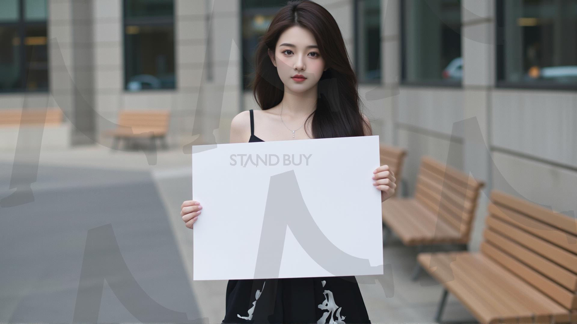 맞춤형 메시지 - 원하는 단어나 문구를 팻말에 넣어 사용 | 맞춤형 메시지, 팻말, 표지판, 안내, 경고, 광고, 정보, 프레젠테이션, ppt, 템플릿, Template, 미녀, 미인, ai | 스탠바이 STANDBUY 디지털 콘텐츠