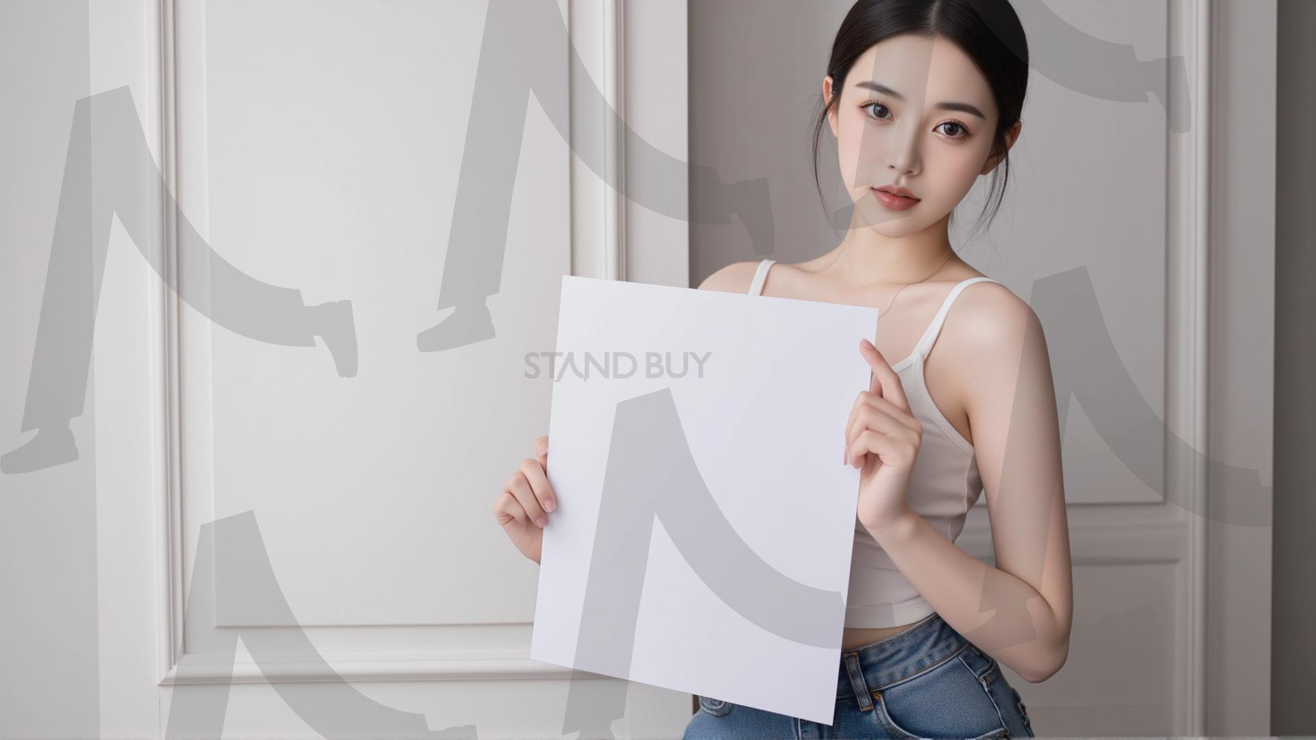 맞춤형 메시지 - 원하는 단어나 문구를 팻말에 넣어 사용 | 맞춤형 메시지, 팻말, 표지판, 안내, 경고, 광고, 정보, 프레젠테이션, ppt, 템플릿, Template, 미녀, 미인, ai | 스탠바이 STANDBUY 디지털 콘텐츠