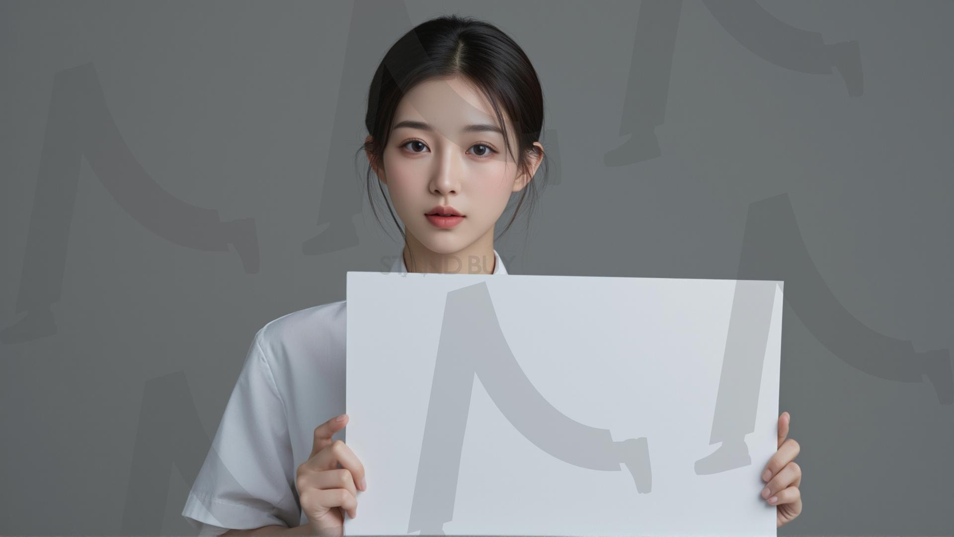 맞춤형 메시지 - 원하는 단어나 문구를 팻말에 넣어 사용 | 맞춤형 메시지, 팻말, 표지판, 안내, 경고, 광고, 정보, 프레젠테이션, ppt, 템플릿, Template, 미녀, 미인, ai | 스탠바이 STANDBUY 디지털 콘텐츠