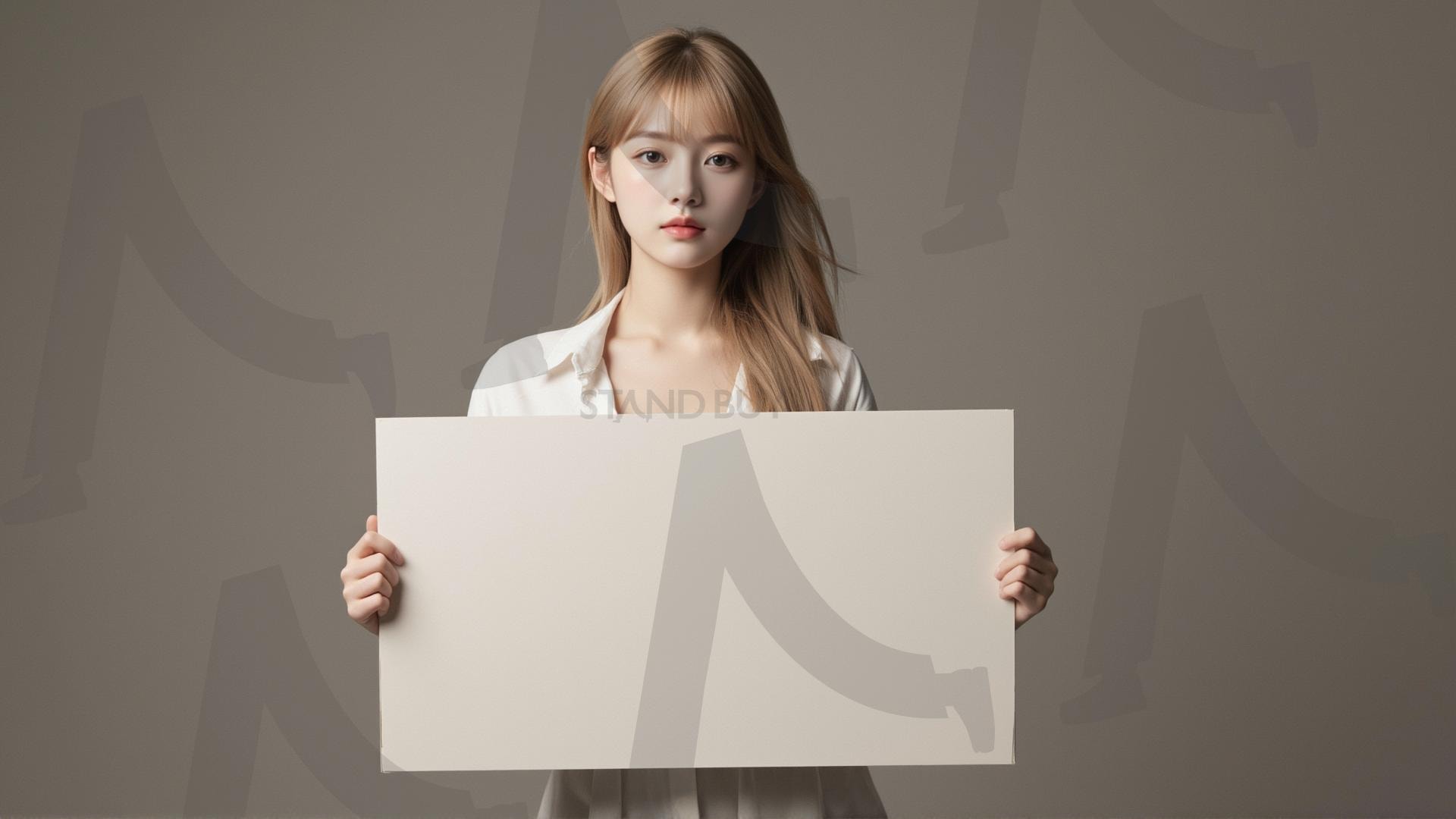 맞춤형 메시지 - 원하는 단어나 문구를 팻말에 넣어 사용 | 맞춤형 메시지, 팻말, 표지판, 안내, 경고, 광고, 정보, 프레젠테이션, ppt, 템플릿, Template, 미녀, 미인, ai | 스탠바이 STANDBUY 디지털 콘텐츠