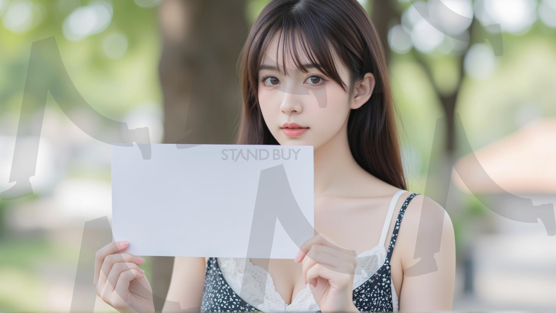 맞춤형 메시지 - 원하는 단어나 문구를 팻말에 넣어 사용 | 맞춤형 메시지, 팻말, 표지판, 안내, 경고, 광고, 정보, 프레젠테이션, ppt, 템플릿, Template, 미녀, 미인, ai | 스탠바이 STANDBUY 디지털 콘텐츠