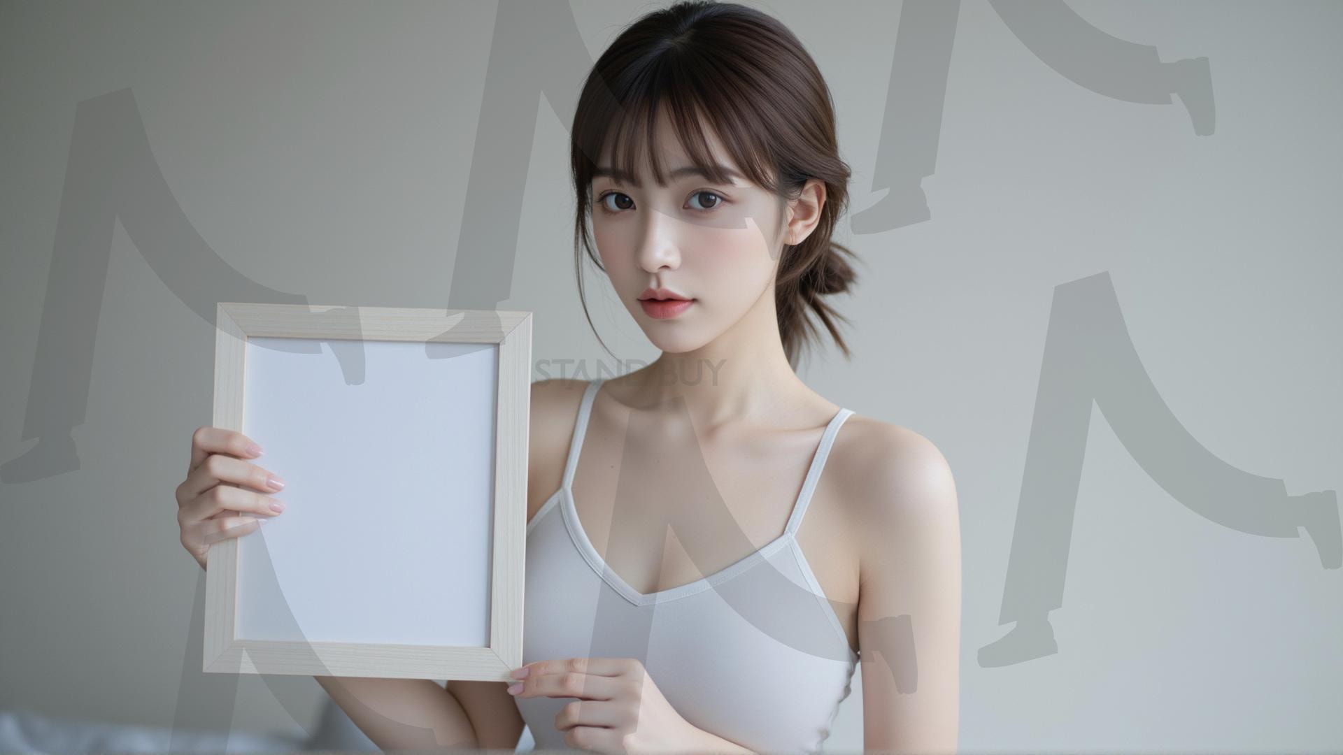 맞춤형 메시지 - 원하는 단어나 문구를 팻말에 넣어 사용 | 맞춤형 메시지, 팻말, 표지판, 안내, 경고, 광고, 정보, 프레젠테이션, ppt, 템플릿, Template, 미녀, 미인, ai | 스탠바이 STANDBUY 디지털 콘텐츠