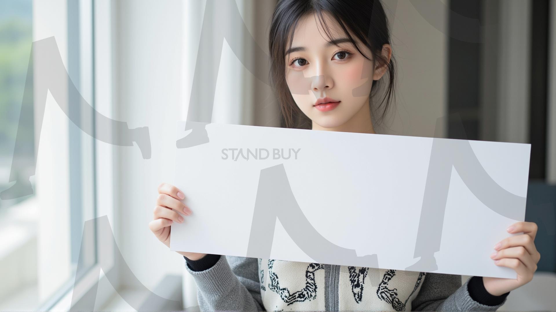 맞춤형 메시지 - 원하는 단어나 문구를 팻말에 넣어 사용 | 맞춤형 메시지, 팻말, 표지판, 안내, 경고, 광고, 정보, 프레젠테이션, ppt, 템플릿, Template, 미녀, 미인, ai | 스탠바이 STANDBUY 디지털 콘텐츠