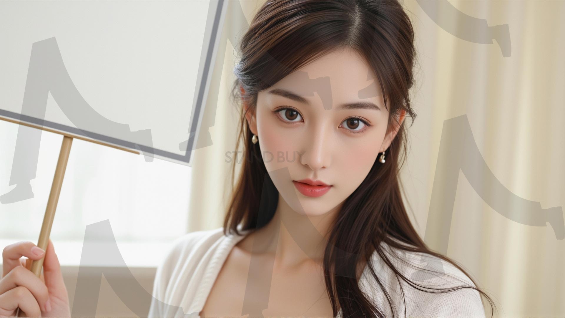 맞춤형 메시지 - 원하는 단어나 문구를 팻말에 넣어 사용 | 맞춤형 메시지, 팻말, 표지판, 안내, 경고, 광고, 정보, 프레젠테이션, ppt, 템플릿, Template, 미녀, 미인, ai | 스탠바이 STANDBUY 디지털 콘텐츠