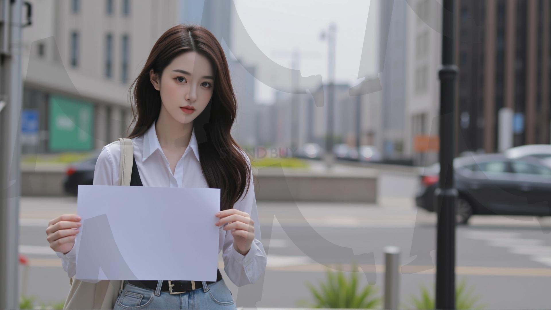 맞춤형 메시지 - 원하는 단어나 문구를 팻말에 넣어 사용 | 맞춤형 메시지, 팻말, 표지판, 안내, 경고, 광고, 정보, 프레젠테이션, ppt, 템플릿, Template, 미녀, 미인, ai | 스탠바이 STANDBUY 디지털 콘텐츠