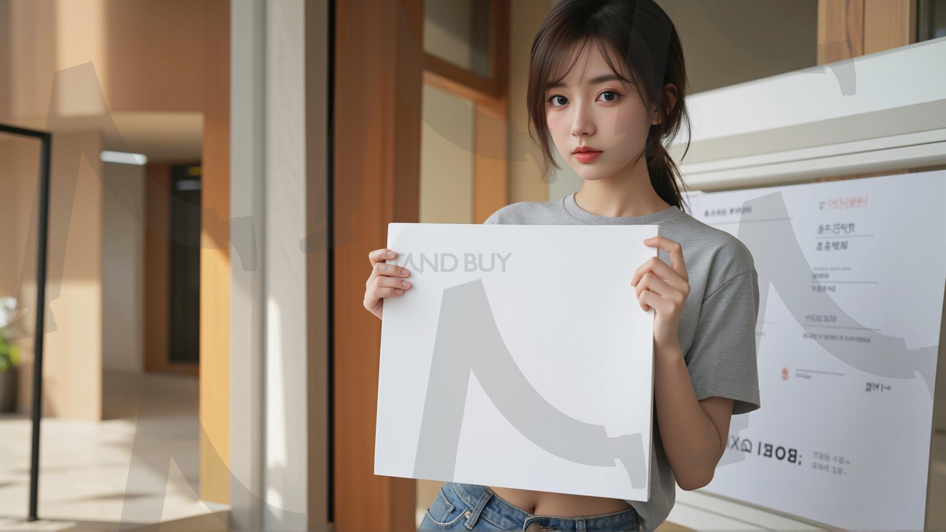 맞춤형 메시지 - 원하는 단어나 문구를 팻말에 넣어 사용 | 맞춤형 메시지, 팻말, 표지판, 안내, 경고, 광고, 정보, 프레젠테이션, ppt, 템플릿, Template, 미녀, 미인, ai | 스탠바이 STANDBUY 디지털 콘텐츠