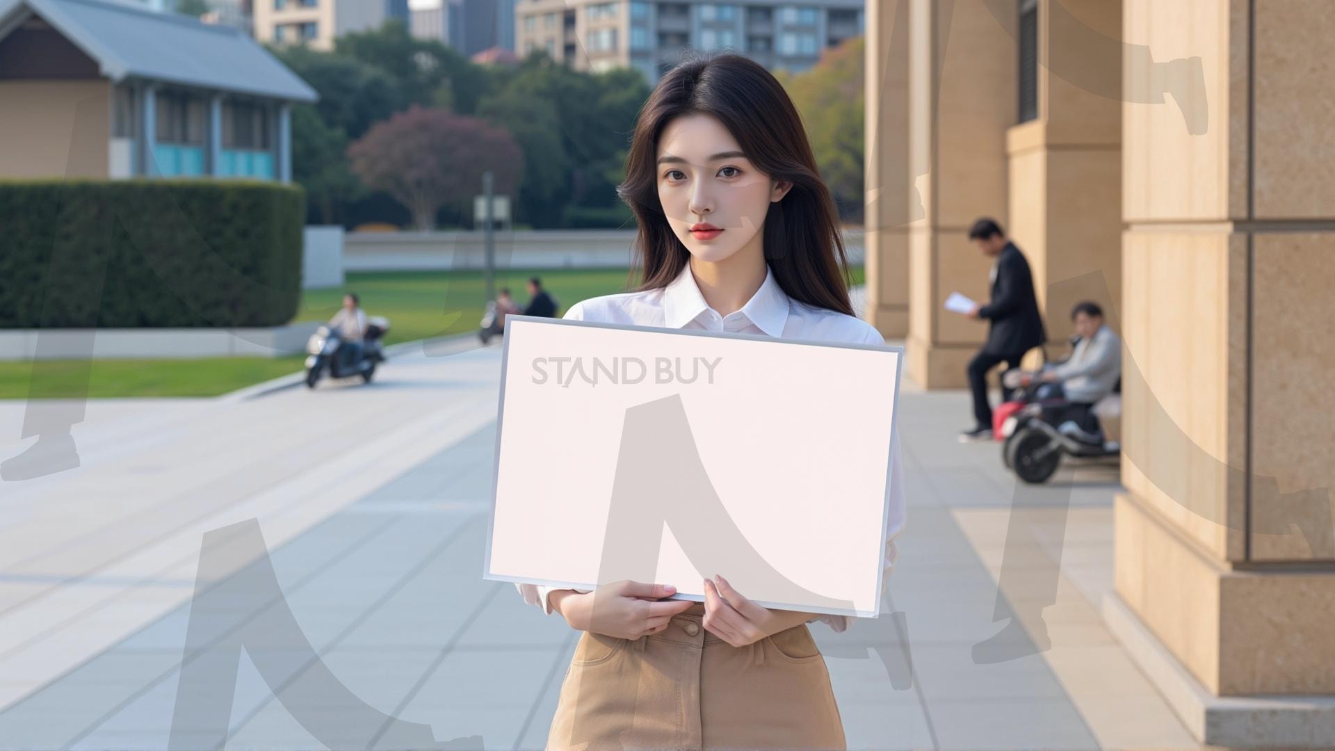 맞춤형 메시지 - 원하는 단어나 문구를 팻말에 넣어 사용 | 맞춤형 메시지, 팻말, 표지판, 안내, 경고, 광고, 정보, 프레젠테이션, ppt, 템플릿, Template, 미녀, 미인, ai | 스탠바이 STANDBUY 디지털 콘텐츠