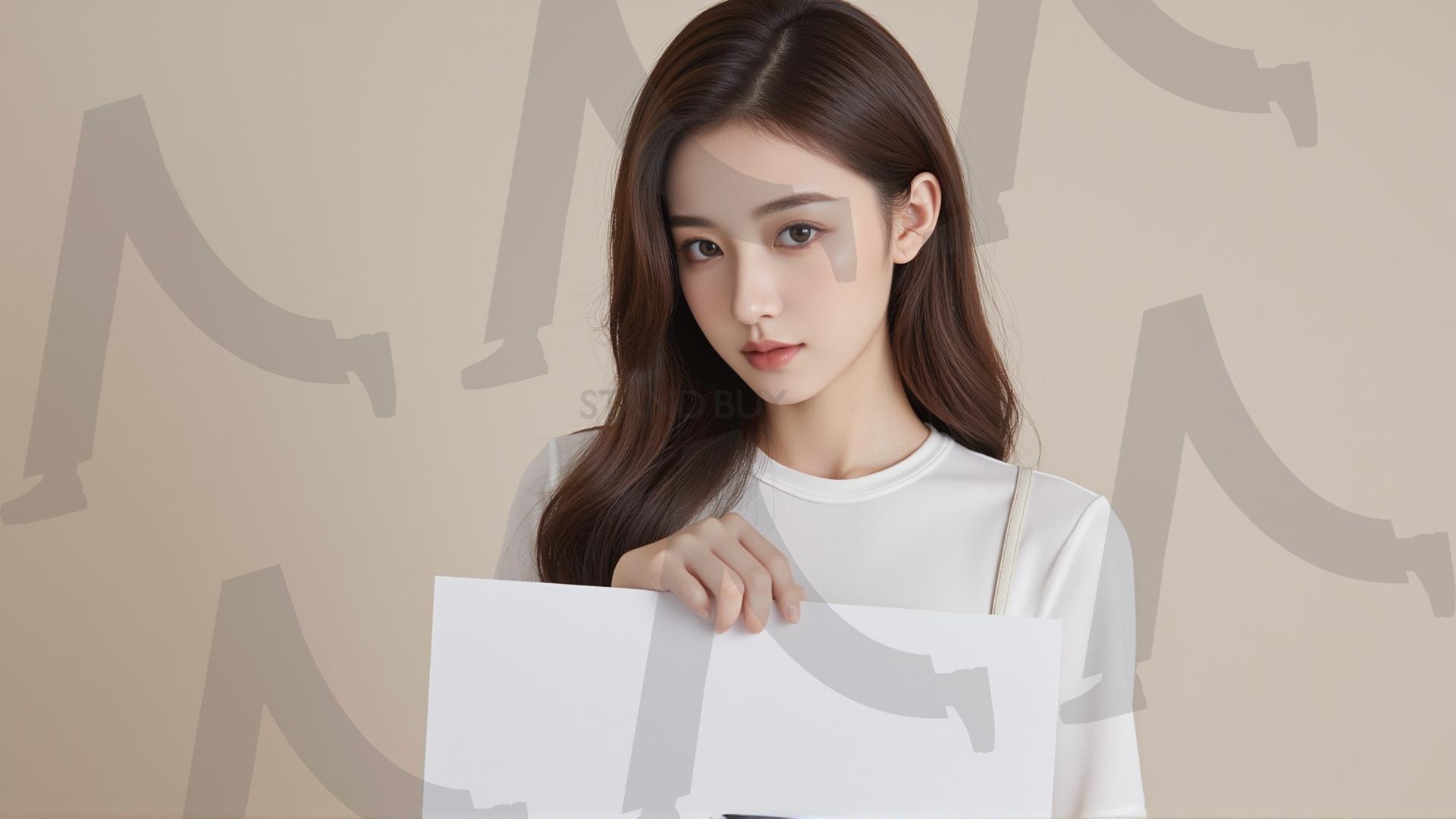 맞춤형 메시지 - 원하는 단어나 문구를 팻말에 넣어 사용 | 맞춤형 메시지, 팻말, 표지판, 안내, 경고, 광고, 정보, 프레젠테이션, ppt, 템플릿, Template, 미녀, 미인, ai | 스탠바이 STANDBUY 디지털 콘텐츠