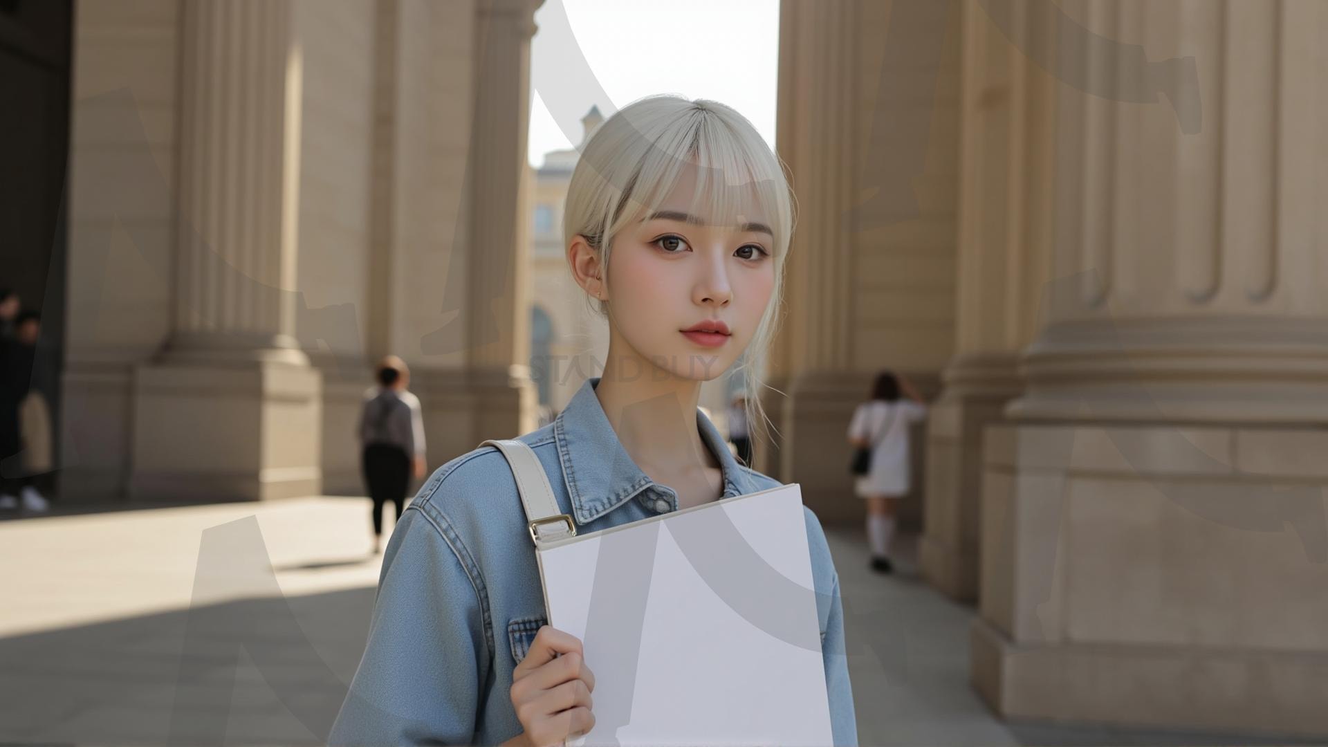 맞춤형 메시지 - 원하는 단어나 문구를 팻말에 넣어 사용 | 맞춤형 메시지, 팻말, 표지판, 안내, 경고, 광고, 정보, 프레젠테이션, ppt, 템플릿, Template, 미녀, 미인, ai | 스탠바이 STANDBUY 디지털 콘텐츠