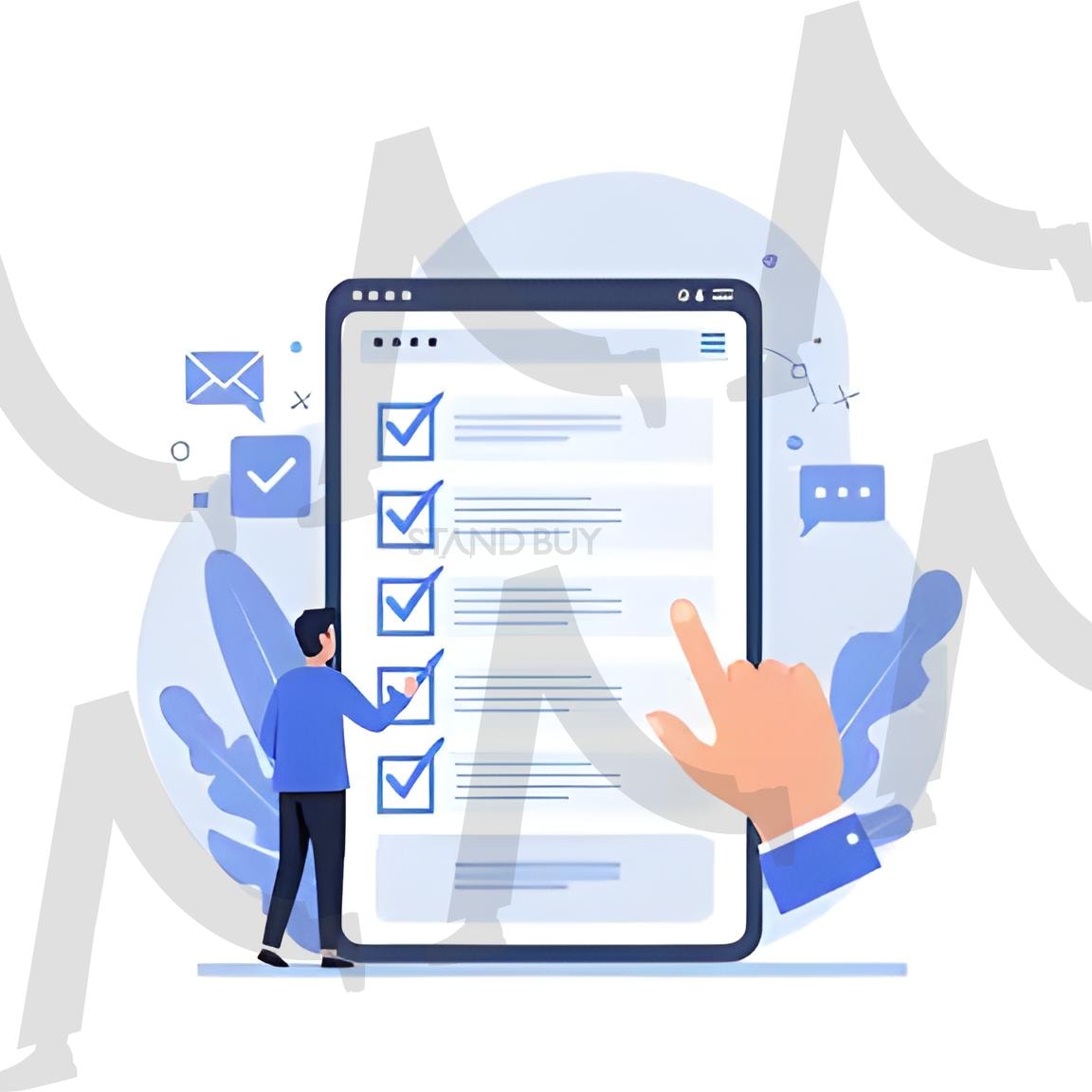 설문지 일러스트 | 체크리스트, ai, 시장조사, 마케팅, 홍보, 자료조사, 자료, 설문지, 그림, 벡터, 일러스트, 휴대폰, 정보조사 | 스탠바이 STANDBUY 디지털 콘텐츠