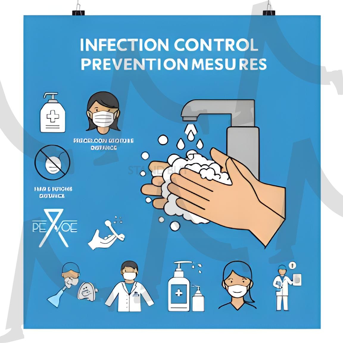 손씻기 포스터 | 손씻기, ai, 포스터, 비누, 마스크, 소독제, 병원, 개인병원, 대학병원, 종합병원, 감염관리, QPS, 감염관리실, 미생물실, 기획실, 총무과 | 스탠바이 STANDBUY 디지털 콘텐츠