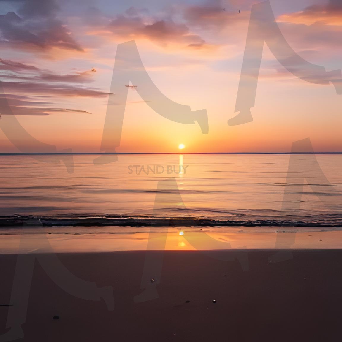 노을 해변가 | 노을, ai, 해변가, 바다, 감성, 감성적인, 배경화면, 풍경, 아름다운, 절경, 경관, 하늘, 햇빛, 모레사장, 해수욕장 | 스탠바이 STANDBUY 디지털 콘텐츠