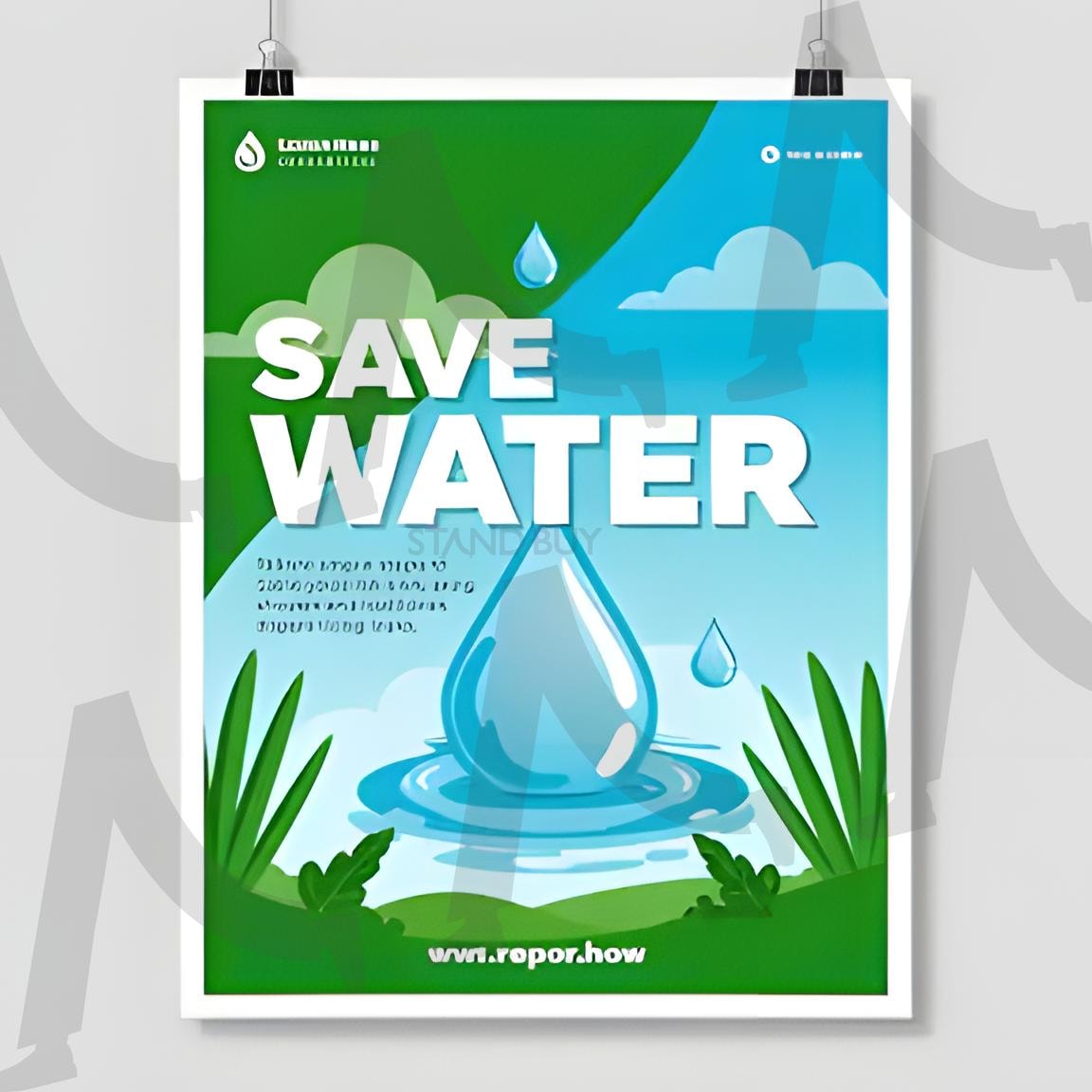 물 절약 포스터 | 물, 절약, 물절약, 포스터, 그림, 아이콘, 홍보, 겉표지, 표지, ai, water, 종이, 그래픽자료 | 스탠바이 STANDBUY 디지털 콘텐츠