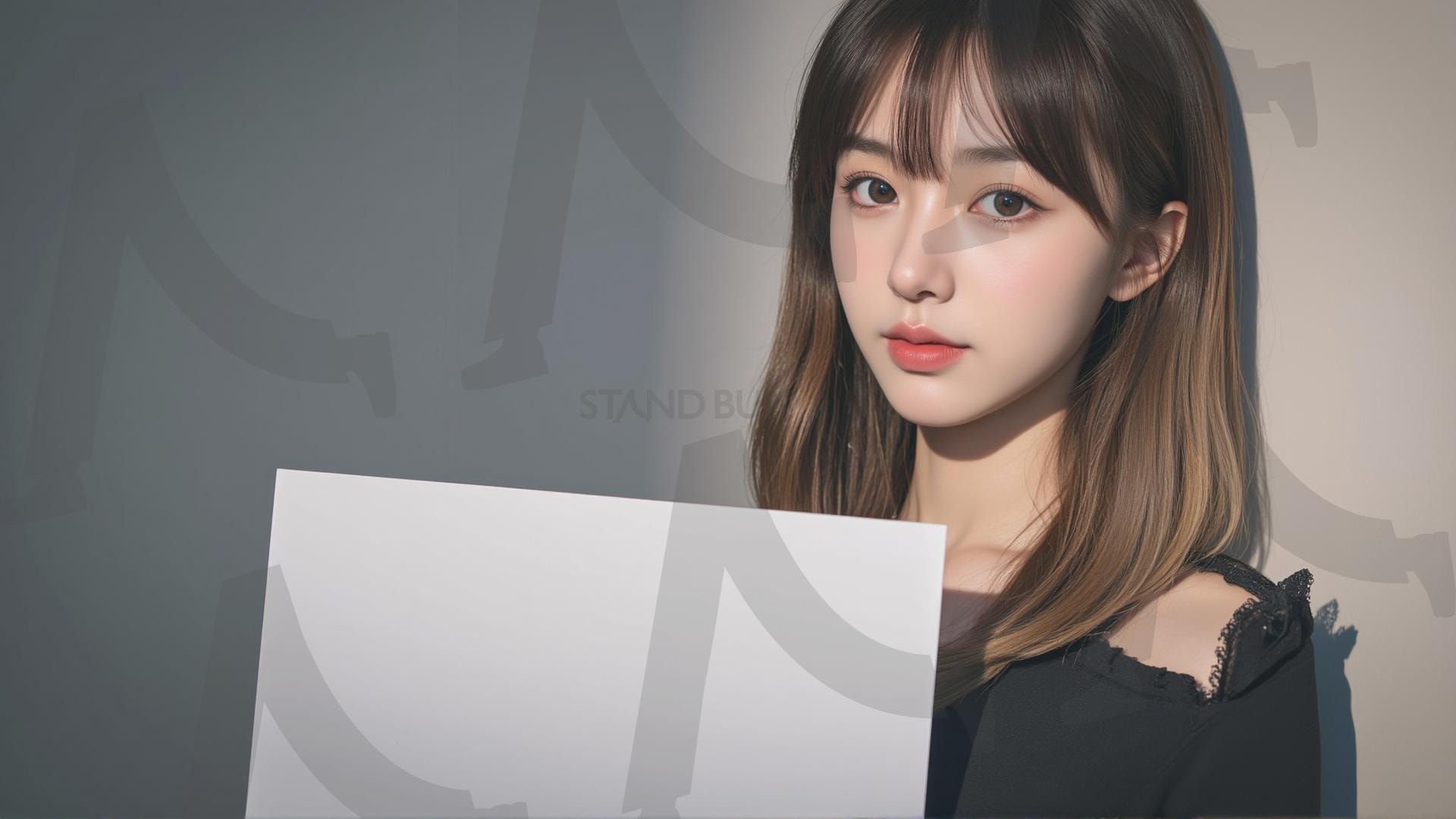 맞춤형 메시지 - 원하는 단어나 문구를 팻말에 넣어 사용 | 맞춤형 메시지, 팻말, 표지판, 안내, 경고, 광고, 정보, 프레젠테이션, ppt, 템플릿, Template, 미녀, 미인, ai | 스탠바이 STANDBUY 디지털 콘텐츠