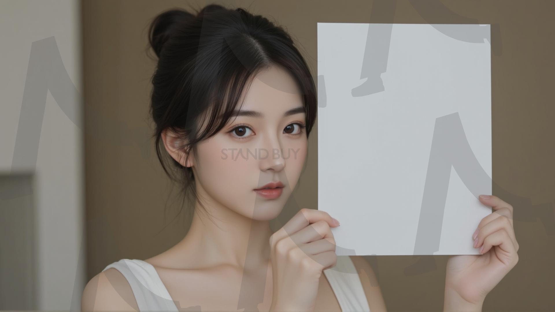 맞춤형 메시지 - 원하는 단어나 문구를 팻말에 넣어 사용 | 맞춤형 메시지, 팻말, 표지판, 안내, 경고, 광고, 정보, 프레젠테이션, ppt, 템플릿, Template, 미녀, 미인, ai | 스탠바이 STANDBUY 디지털 콘텐츠