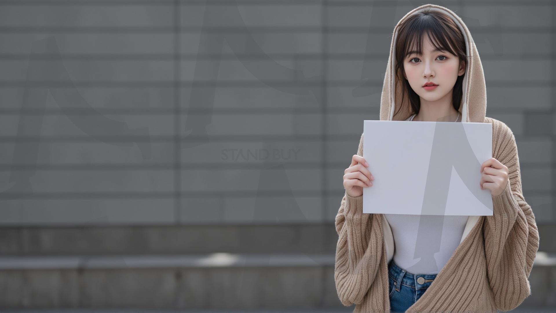 맞춤형 메시지 - 원하는 단어나 문구를 팻말에 넣어 사용 | 맞춤형 메시지, 팻말, 표지판, 안내, 경고, 광고, 정보, 프레젠테이션, ppt, 템플릿, Template, 미녀, 미인, ai | 스탠바이 STANDBUY 디지털 콘텐츠