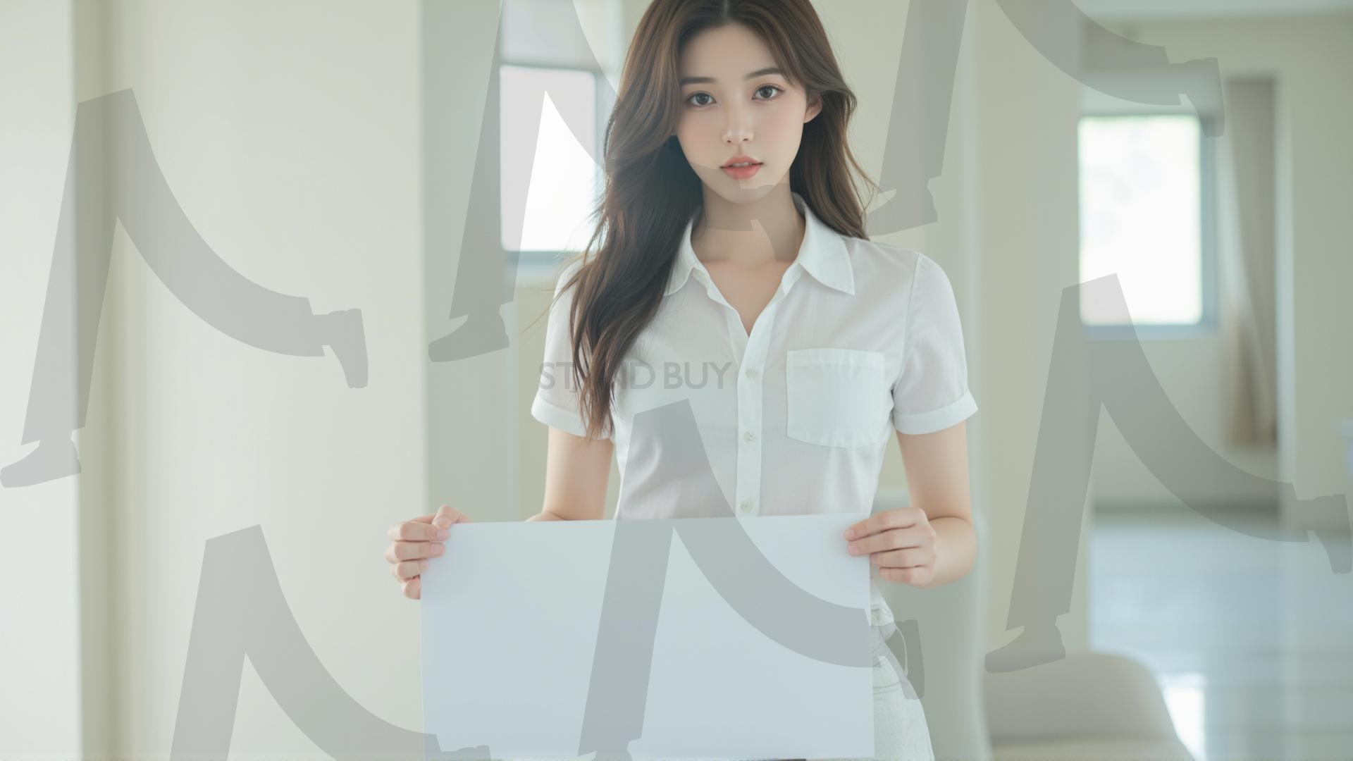 맞춤형 메시지 - 원하는 단어나 문구를 팻말에 넣어 사용 | 맞춤형 메시지, 팻말, 표지판, 안내, 경고, 광고, 정보, 프레젠테이션, ppt, 템플릿, Template, 미녀, 미인, ai | 스탠바이 STANDBUY 디지털 콘텐츠