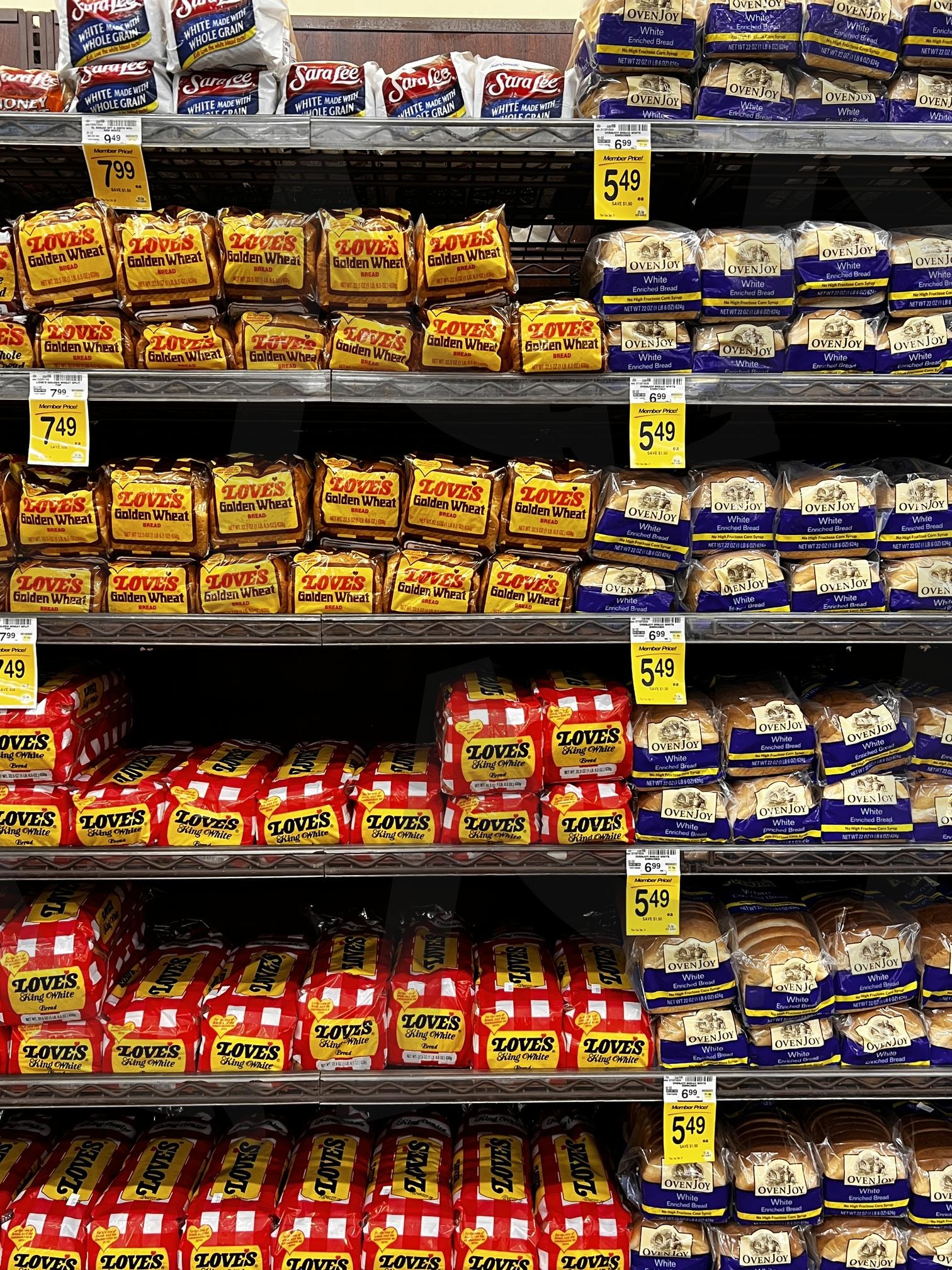 빵 코너 진열대 풍경 | 빵, 식빵, 슈퍼마켓, 진열대, 가격표, 식품, 통밀, 흰빵, 코너, 판매 | 스탠바이 STANDBUY 디지털 콘텐츠