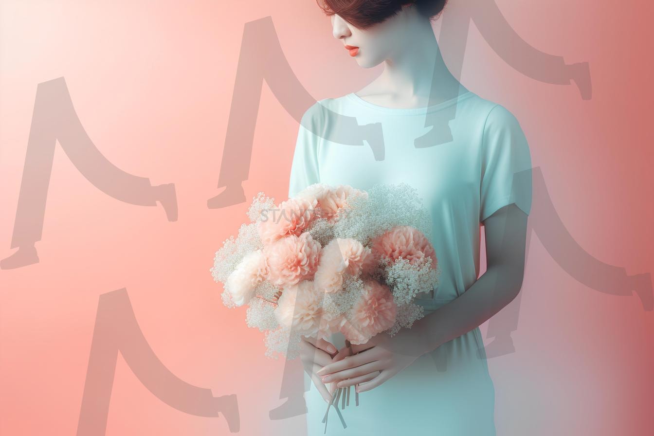 꽃을 든 여자 | 꽃, 꽃을든여자, 여자, 우주판다, 아름다운, ai | 스탠바이 STANDBUY 디지털 콘텐츠