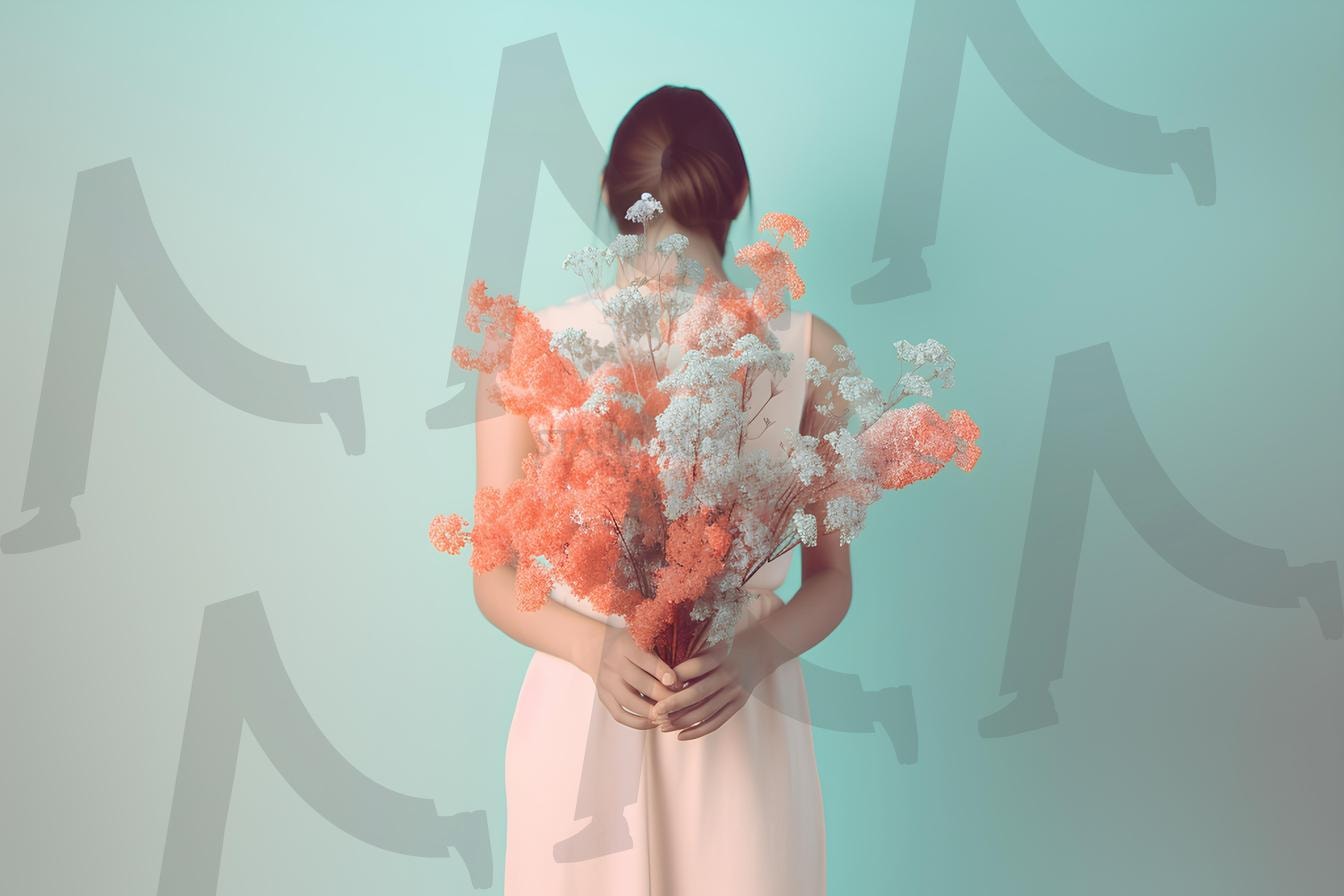 꽃을 든 여자 | 꽃, 꽃을든여자, 여자, 우주판다, 아름다운, ai | 스탠바이 STANDBUY 디지털 콘텐츠