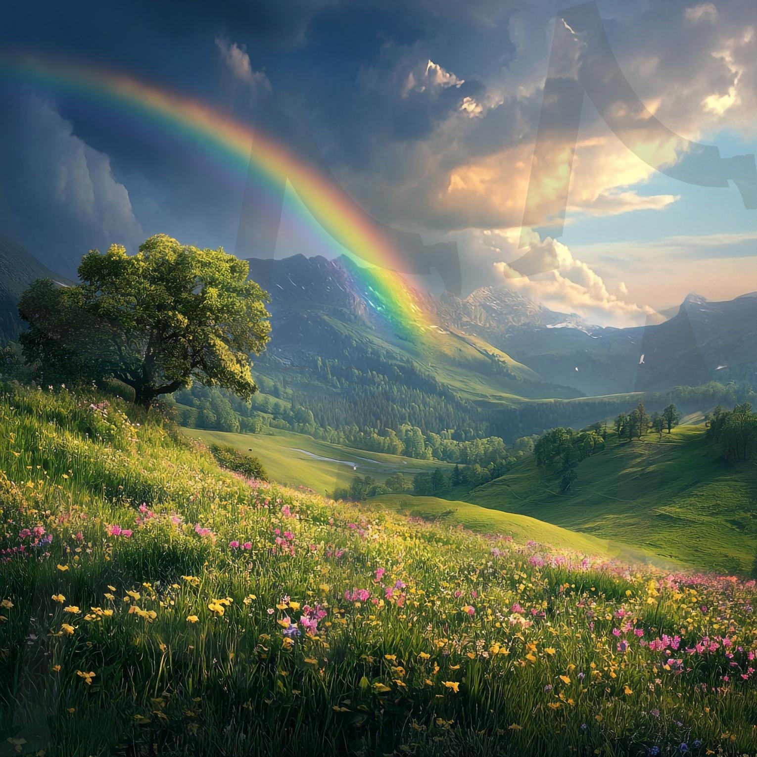 무지개 | 무지개, 레인보우, rainbow, 숲, 맑음, 무지개빛, 일기예보, 날씨, 스펙트럼, 하늘, ai | 스탠바이 STANDBUY 디지털 콘텐츠