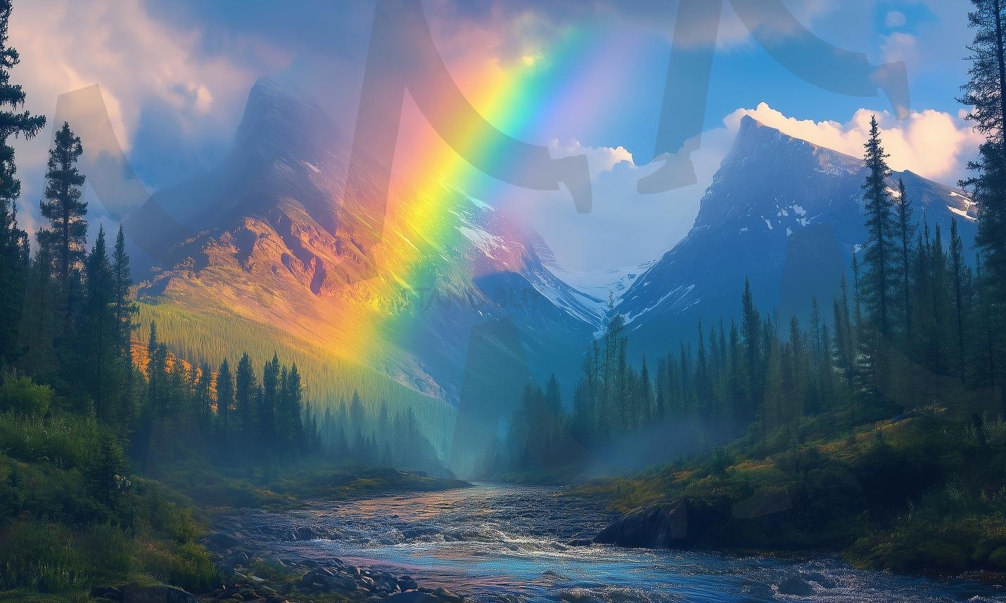 무지개 | 무지개, 레인보우, rainbow, 숲, 맑음, 무지개빛, 일기예보, 날씨, 스펙트럼, 하늘, ai | 스탠바이 STANDBUY 디지털 콘텐츠