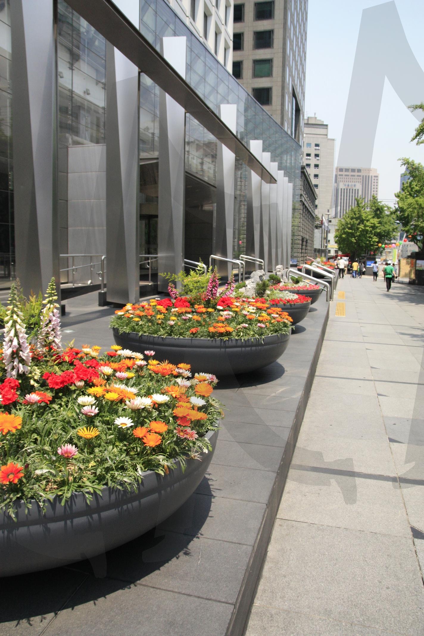 거리 | 도시, 도심, 거리, 길가, 대리석길, 꽃, 화분 | 스탠바이 STANDBUY 디지털 콘텐츠