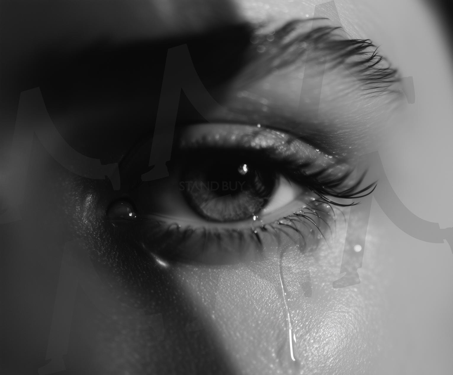 눈물 | 눈물, 눈동자, 슬픈눈, 감동의눈물, 울음, 눈물방울, 촉촉한눈, 감정표현, 슬픔, 감동, 우는눈, 젖은눈동자, 흐르는눈물, 애절한눈, 눈물고인눈, 감성적인눈, 슬픔의표정, 눈물샘, 눈빛, 울먹이는눈, ai | 스탠바이 STANDBUY 디지털 콘텐츠