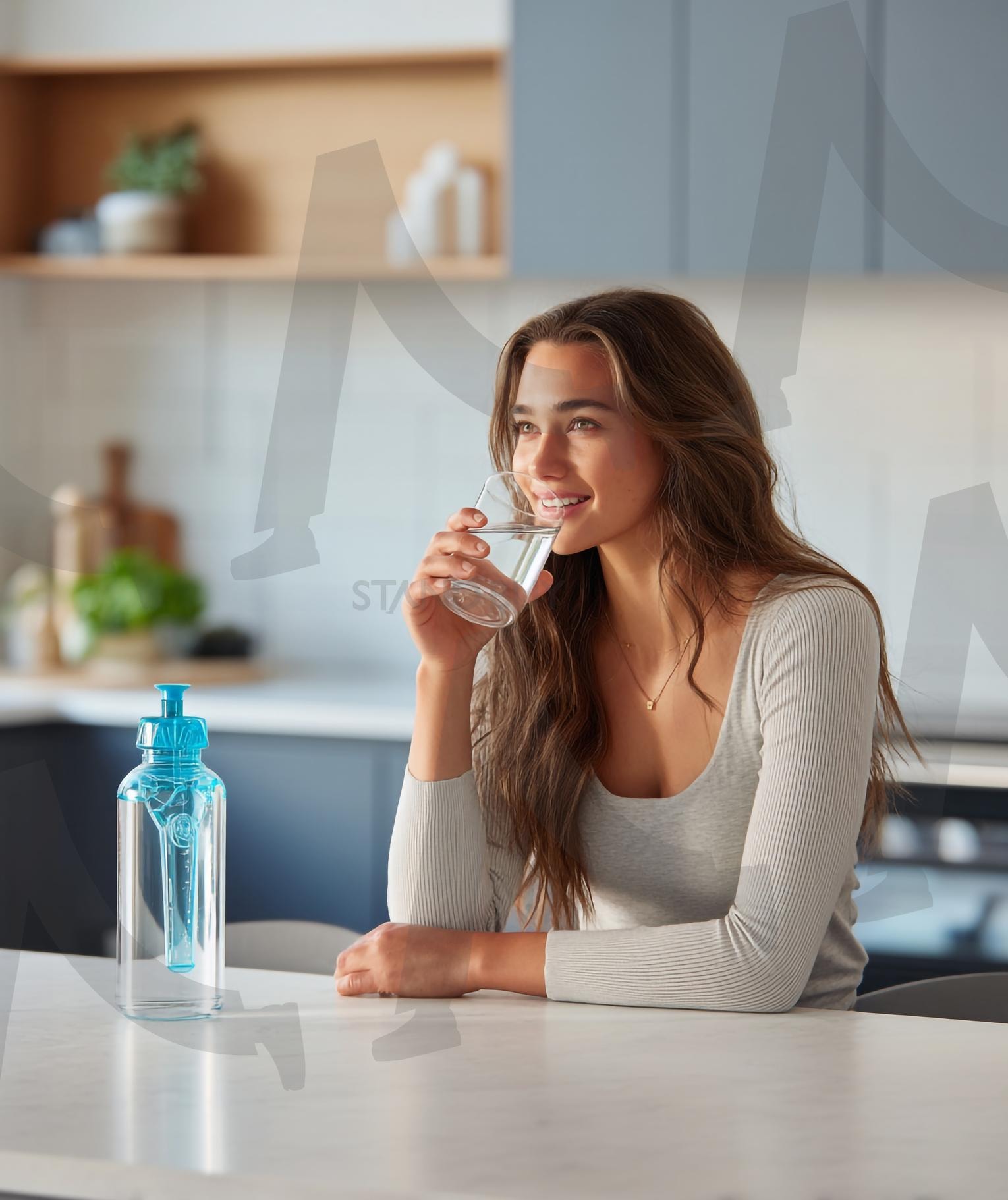 시원한 생수 | 생수, 시원한물, 얼음물, 생수병, 플라스틱병, 물방울, 맑은물, 냉장고, 갈증해소, 마시는물, 건강음료, 투명병, 신선함, 여름음료, 야외음료, 깨끗한물, 청량감, 물한잔, 물한컵, 미네랄워터, 미네랄, ai | 스탠바이 STANDBUY 디지털 콘텐츠