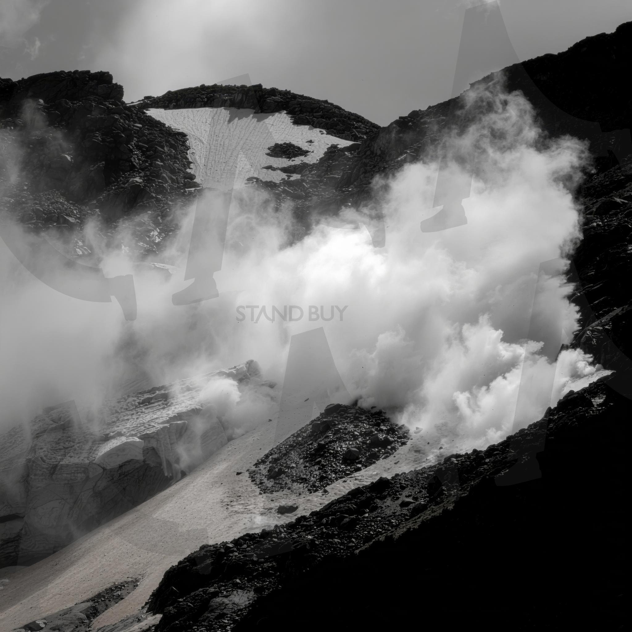 극한 기후 환경에서 발생한 고산 지대 눈사태의 자연 재해 현장과 안전 위험 요소 | 눈사태, 산악 위험, 고산 지대, 자연 재해, 흑백 사진, 눈 더미, 안전 위험, 극한 기후, 눈 먼지, 산악 안전, 겨울 재해, 눈 붕괴, 기상 현상, 긴급 상황, 산악 구조, 위험 지역, 극적 지형, 산악 기후, 재해 현장, 환경 위험, ai | 스탠바이 STANDBUY 디지털 콘텐츠