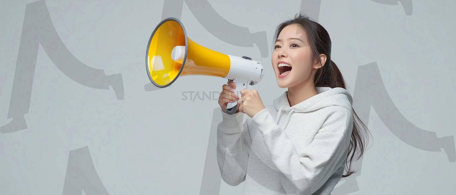 공지사항 | 메가폰, 메가폰외침, 외치는사람, 메가폰남자, 메가폰여자, 확성기, 발표, 시위, 응원, 연설, 소리치는사람, 메시지전달, 캠페인, 리더십, 알림, 공지, 집회, 열정, 주장, 목소리, 환호, 공지사항, ai | 스탠바이 STANDBUY 디지털 콘텐츠